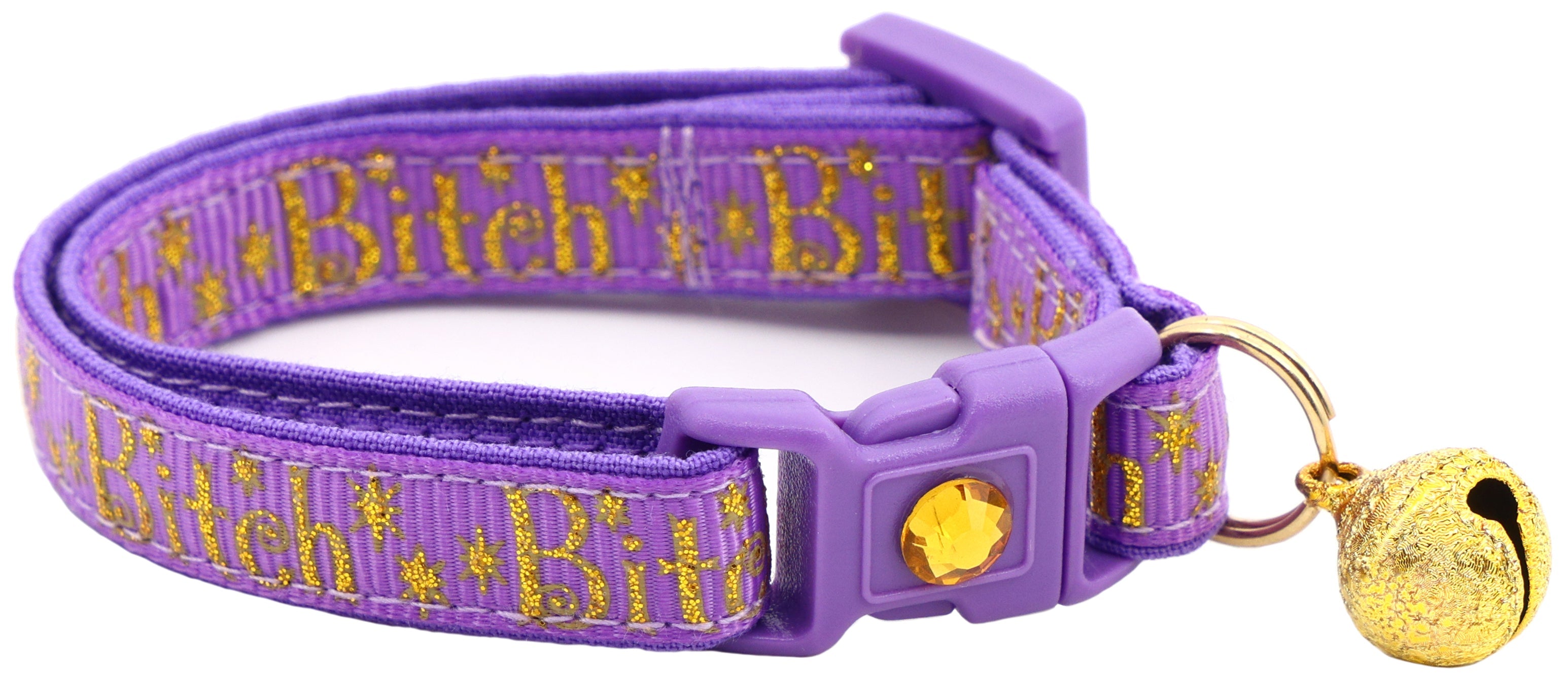 Gold Bitch Breakaway Cat Collar-5