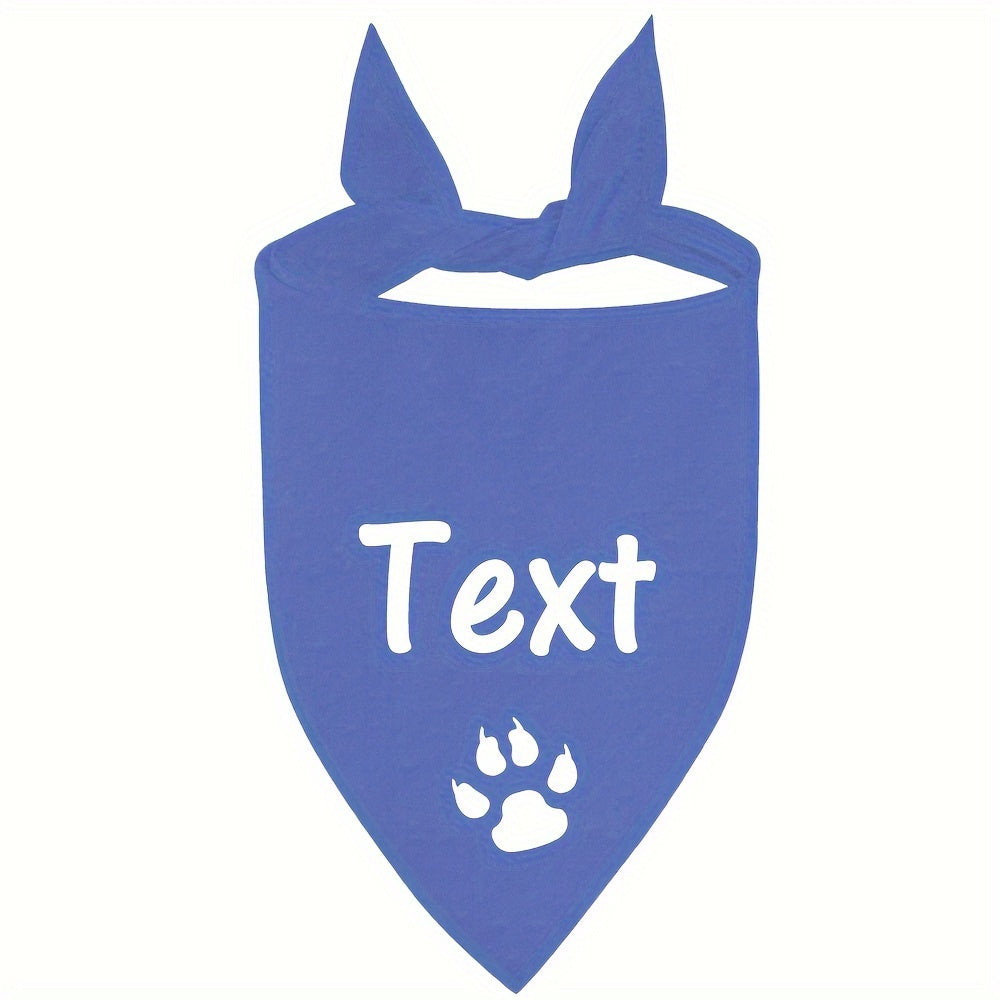 12 Colors Personalized Dog Scarf - Custom Triangle Pet Bib Towel with Paw Pattern, Adjustable Cat Accessories