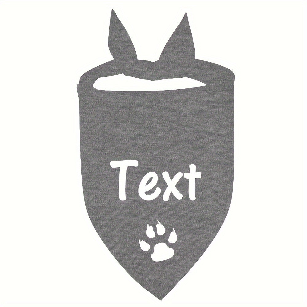 12 Colors Personalized Dog Scarf - Custom Triangle Pet Bib Towel with Paw Pattern, Adjustable Cat Accessories