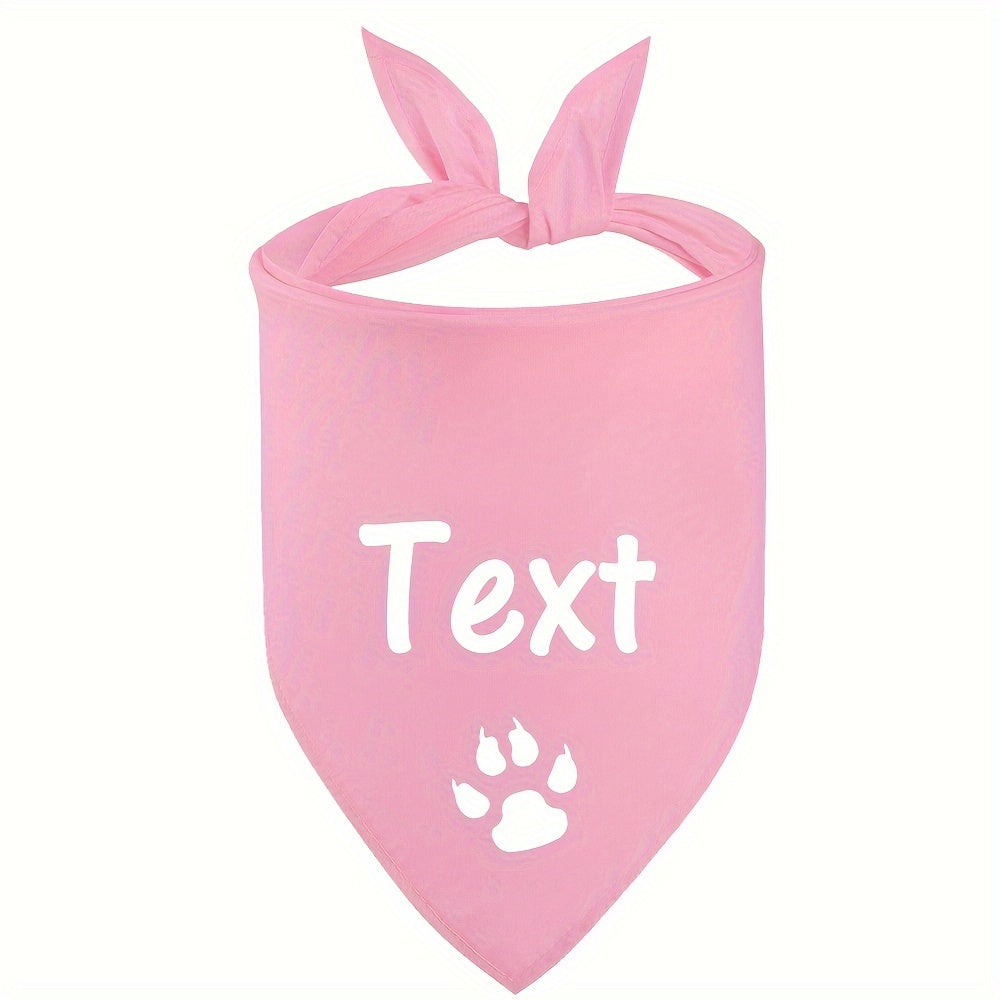 12 Colors Personalized Dog Scarf - Custom Triangle Pet Bib Towel with Paw Pattern, Adjustable Cat Accessories