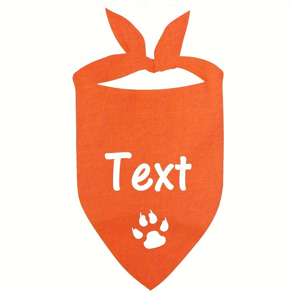 12 Colors Personalized Dog Scarf - Custom Triangle Pet Bib Towel with Paw Pattern, Adjustable Cat Accessories
