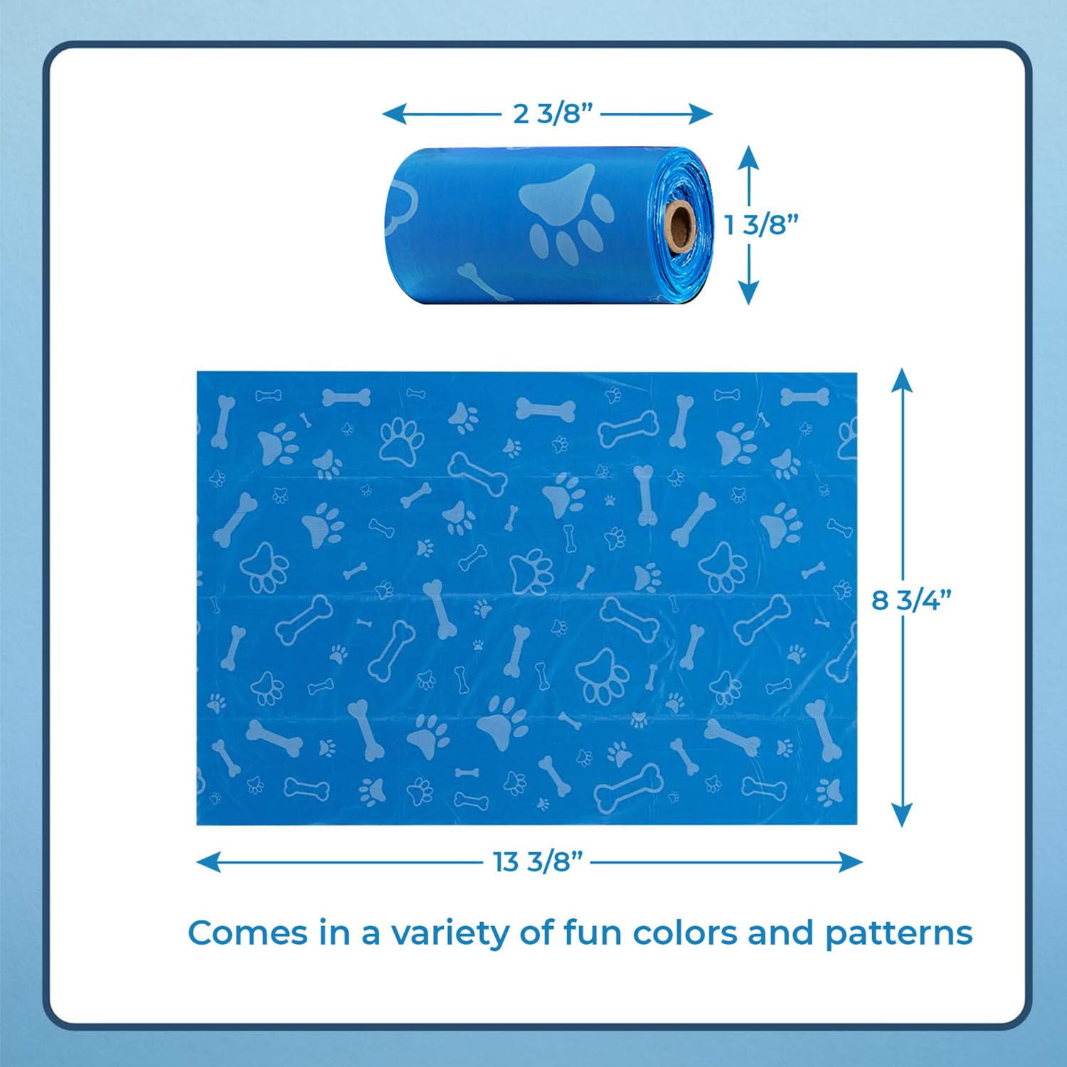 Best Pet Supplies Dog Poop Bags (150 Bags) for Waste Refuse Cleanup, Doggy Roll Replacements for Outdoor Puppy Walking and Travel, Leak Proof and Tear Resistant, Thick Plastic - Assorted Colors