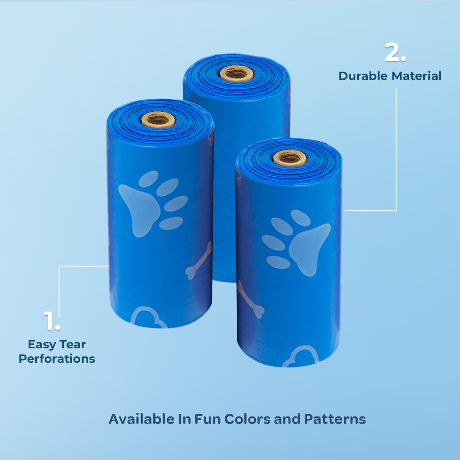 Best Pet Supplies Dog Poop Bags (150 Bags) for Waste Refuse Cleanup, Doggy Roll Replacements for Outdoor Puppy Walking and Travel, Leak Proof and Tear Resistant, Thick Plastic - Assorted Colors