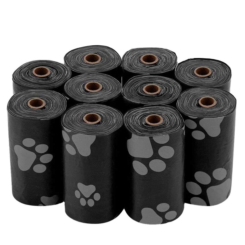 Best Pet Supplies Dog Poop Bags (150 Bags) for Waste Refuse Cleanup, Doggy Roll Replacements for Outdoor Puppy Walking and Travel, Leak Proof and Tear Resistant, Thick Plastic - Assorted Colors