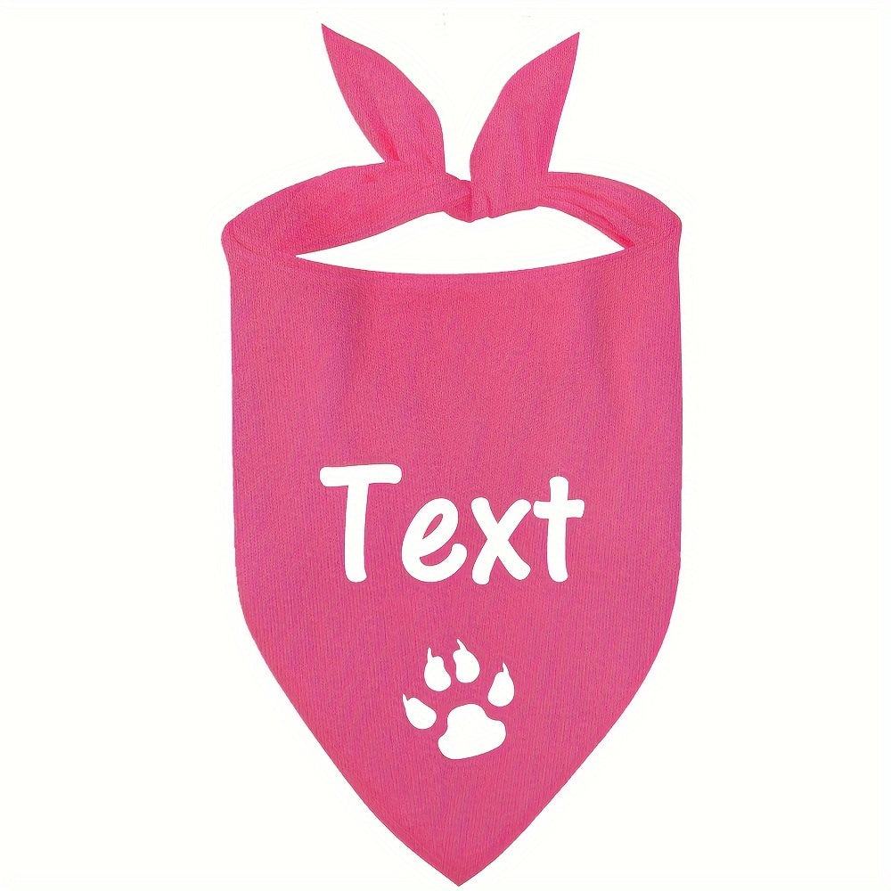 12 Colors Personalized Dog Scarf - Custom Triangle Pet Bib Towel with Paw Pattern, Adjustable Cat Accessories
