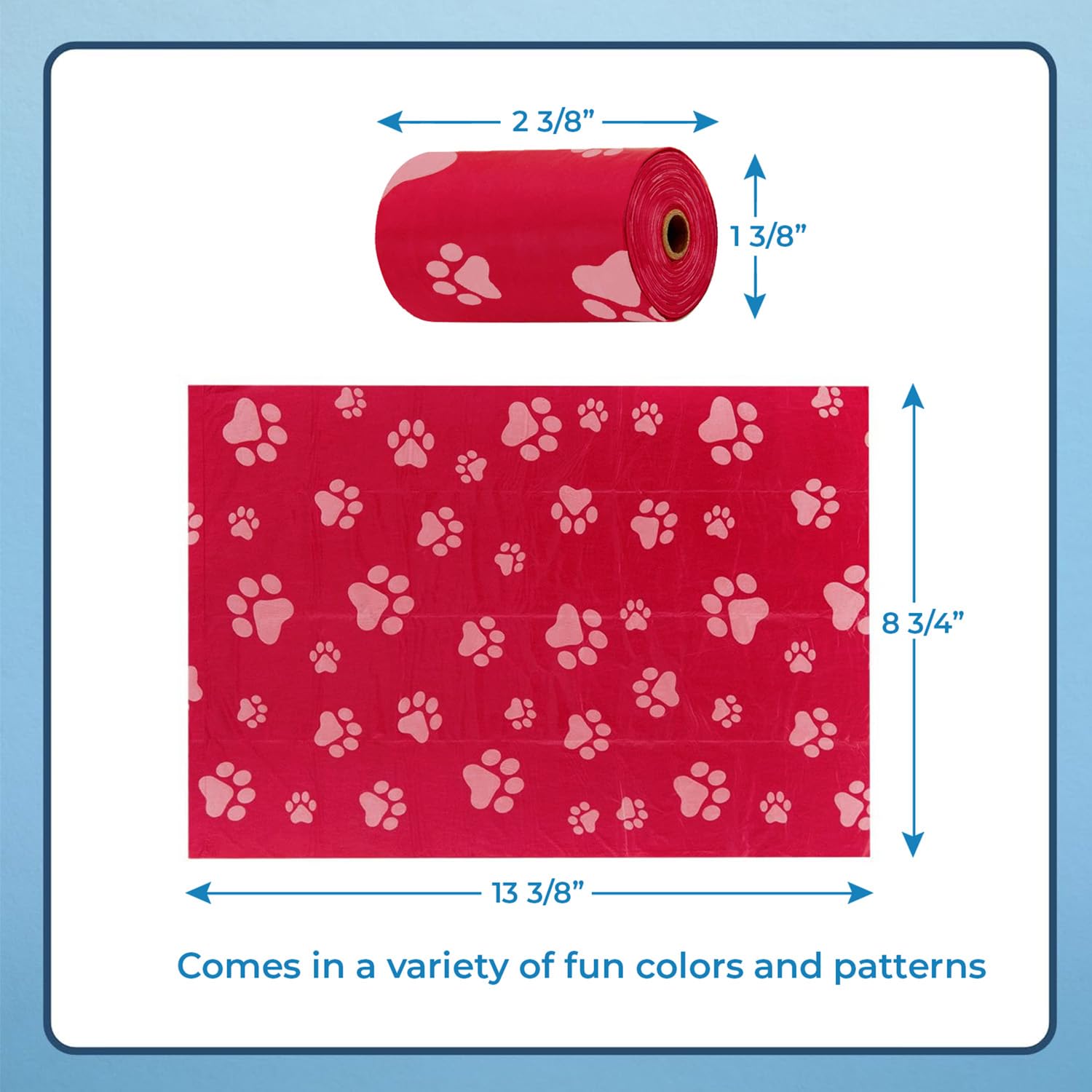Best Pet Supplies Dog Poop Bags (150 Bags) for Waste Refuse Cleanup, Doggy Roll Replacements for Outdoor Puppy Walking and Travel, Leak Proof and Tear Resistant, Thick Plastic - Assorted Colors