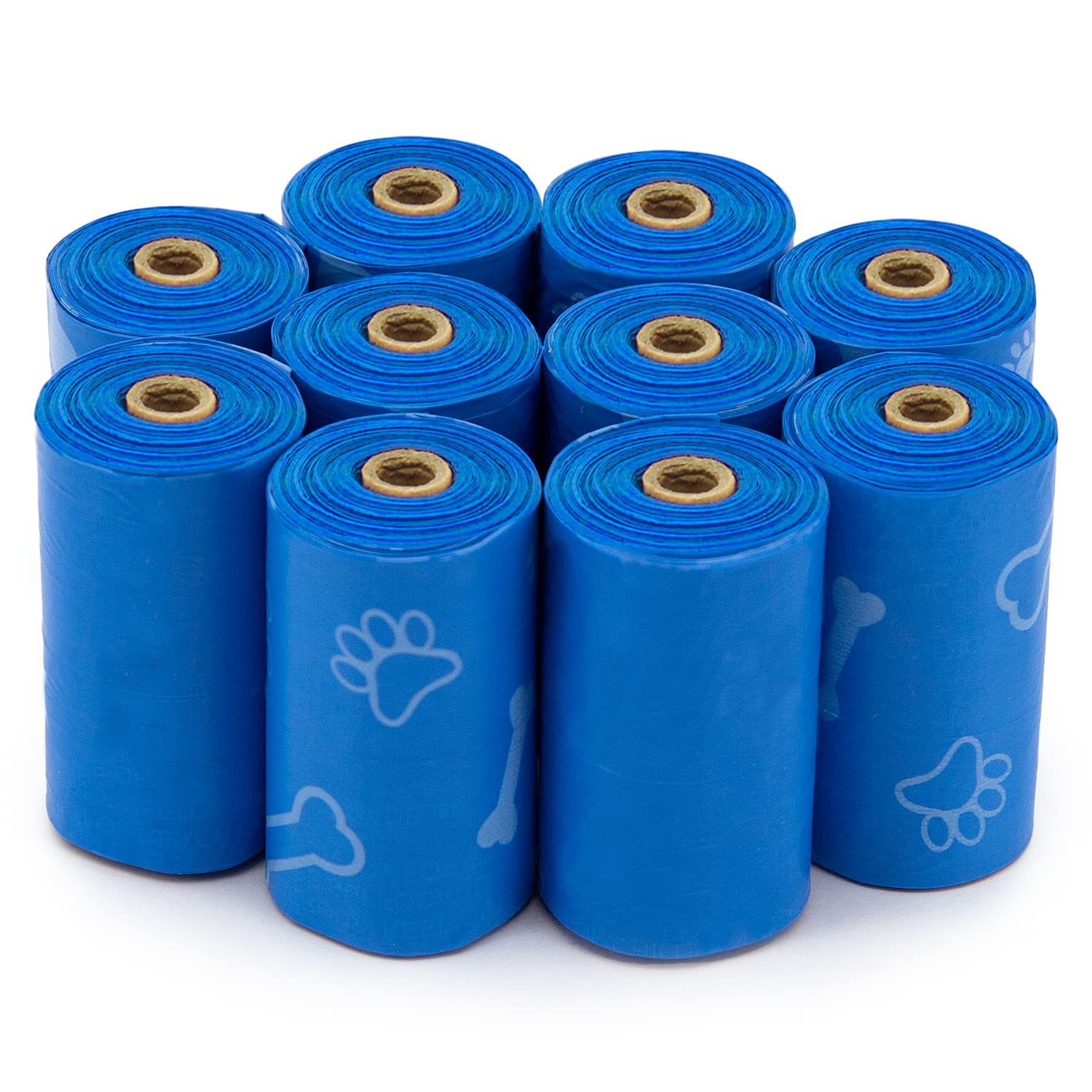 Best Pet Supplies Dog Poop Bags (150 Bags) for Waste Refuse Cleanup, Doggy Roll Replacements for Outdoor Puppy Walking and Travel, Leak Proof and Tear Resistant, Thick Plastic - Assorted Colors
