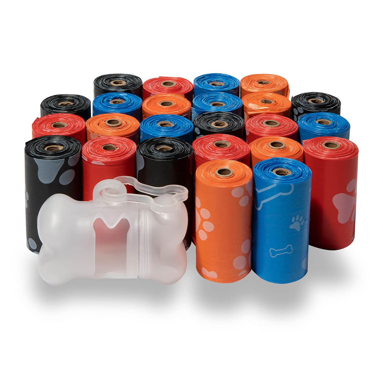 Best Pet Supplies Dog Poop Bags (150 Bags) for Waste Refuse Cleanup, Doggy Roll Replacements for Outdoor Puppy Walking and Travel, Leak Proof and Tear Resistant, Thick Plastic - Assorted Colors