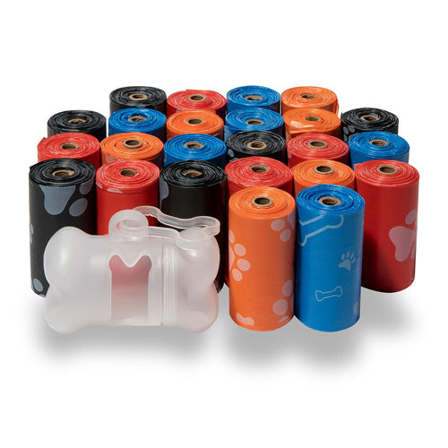 Best Pet Supplies Dog Poop Bags (150 Bags) for Waste Refuse Cleanup, Doggy Roll Replacements for Outdoor Puppy Walking and Travel, Leak Proof and Tear Resistant, Thick Plastic - Assorted Colors