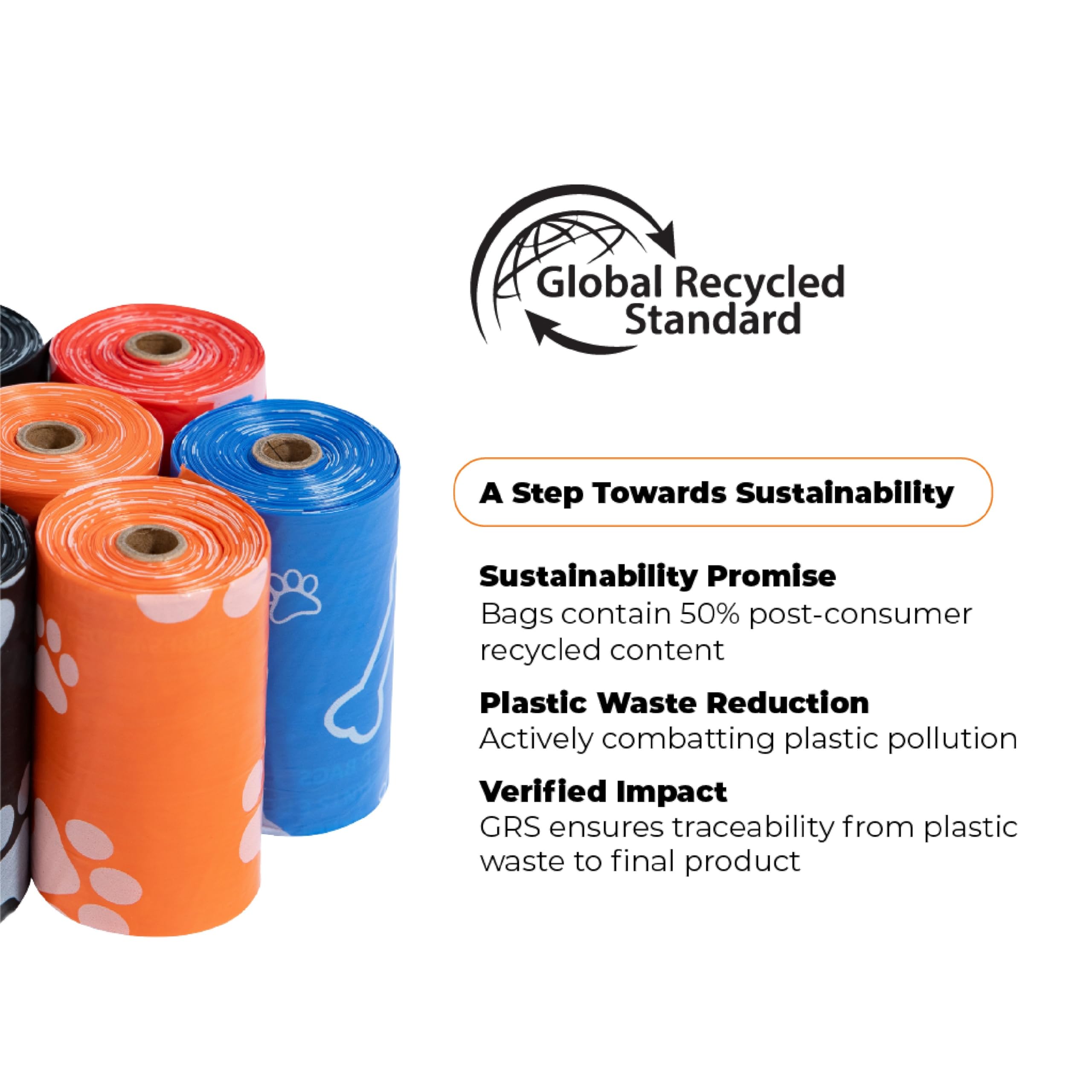 Best Pet Supplies Dog Poop Bags (150 Bags) for Waste Refuse Cleanup, Doggy Roll Replacements for Outdoor Puppy Walking and Travel, Leak Proof and Tear Resistant, Thick Plastic - Assorted Colors