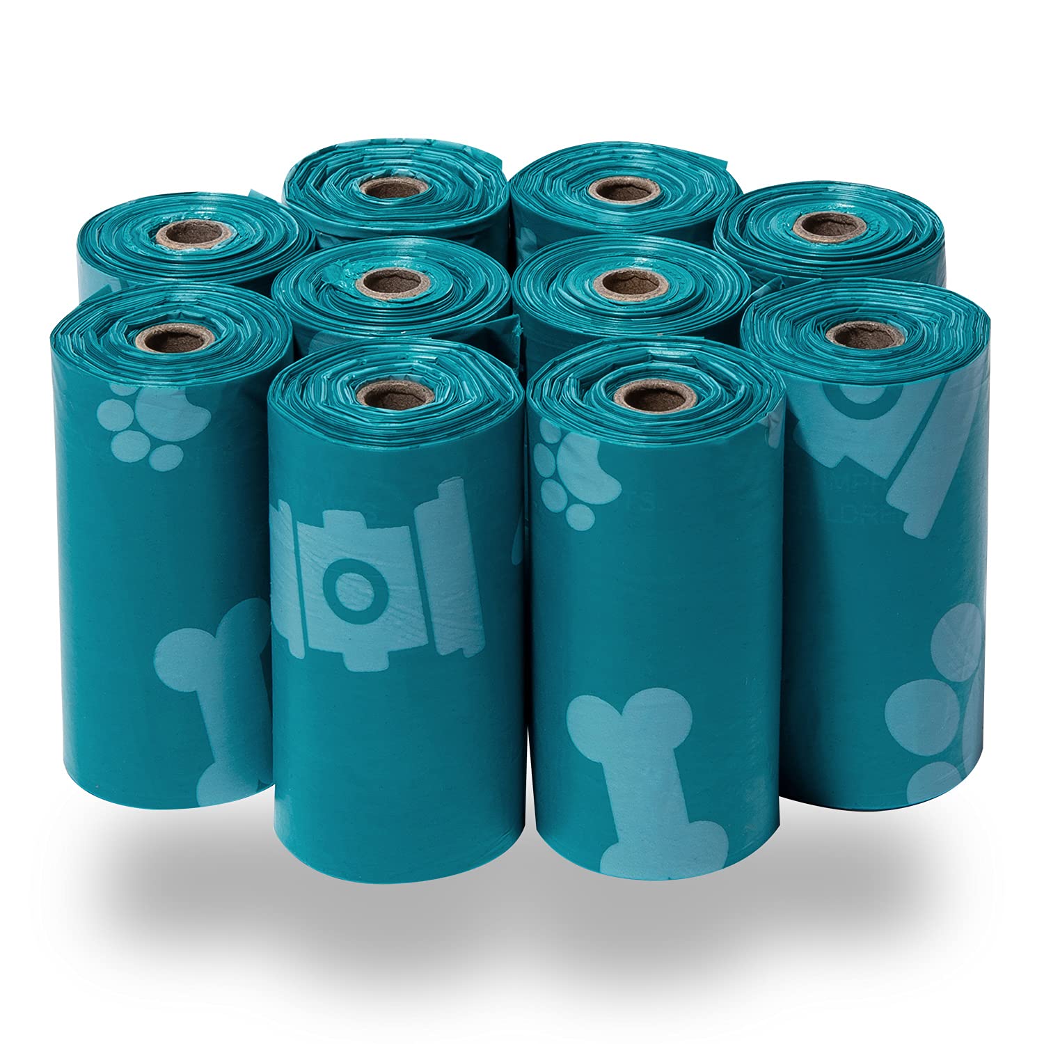 Best Pet Supplies Dog Poop Bags (150 Bags) for Waste Refuse Cleanup, Doggy Roll Replacements for Outdoor Puppy Walking and Travel, Leak Proof and Tear Resistant, Thick Plastic - Assorted Colors