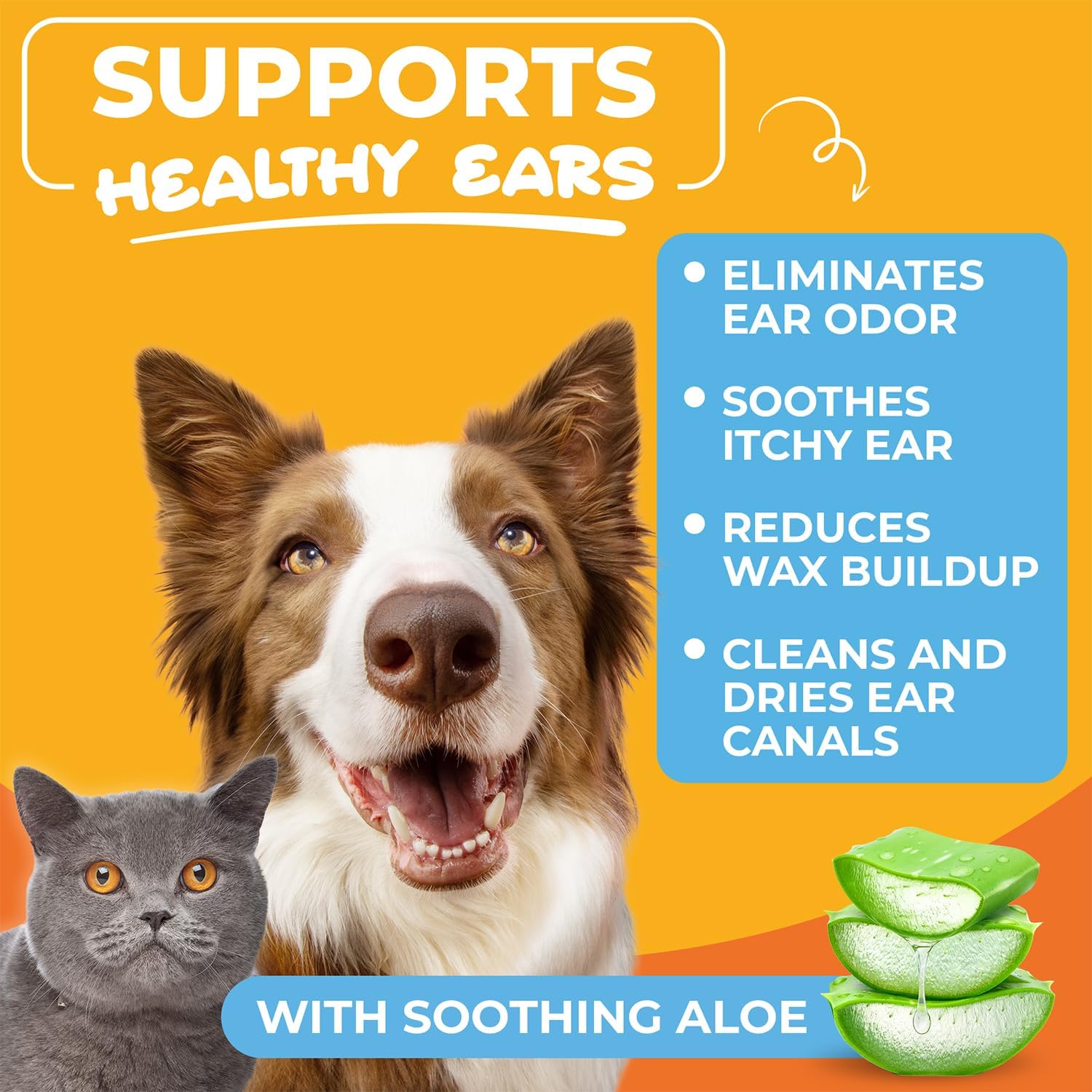 Dog Ear Cleaner Wipes – Finger Wipes for Dogs – Cleaning, Soothing, and Deodorizing Itchy Ears – Pet Ear Relief Solution - Coconut Scent