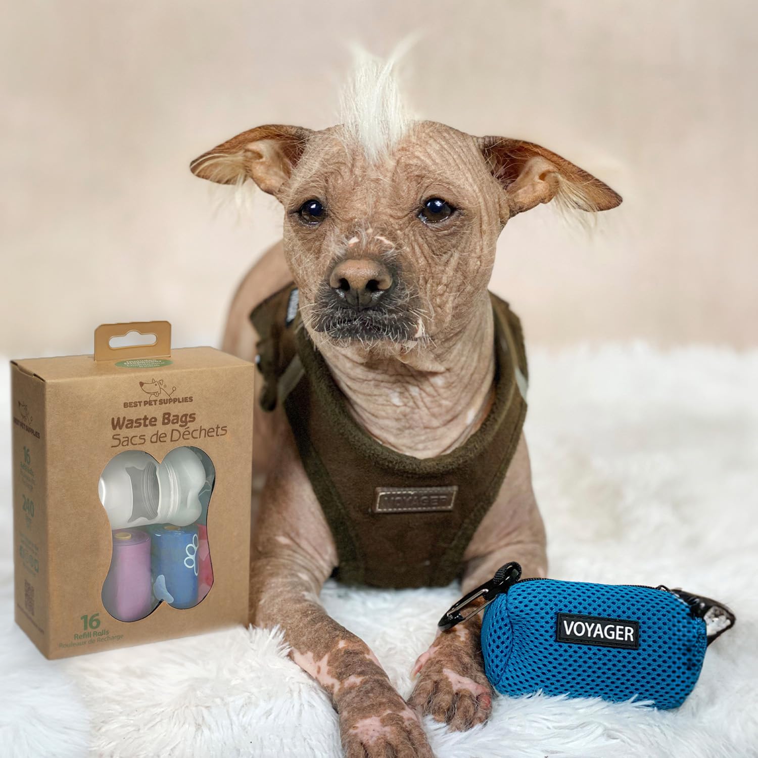 Best Pet Supplies Dog Poop Bags (150 Bags) for Waste Refuse Cleanup, Doggy Roll Replacements for Outdoor Puppy Walking and Travel, Leak Proof and Tear Resistant, Thick Plastic - Assorted Colors