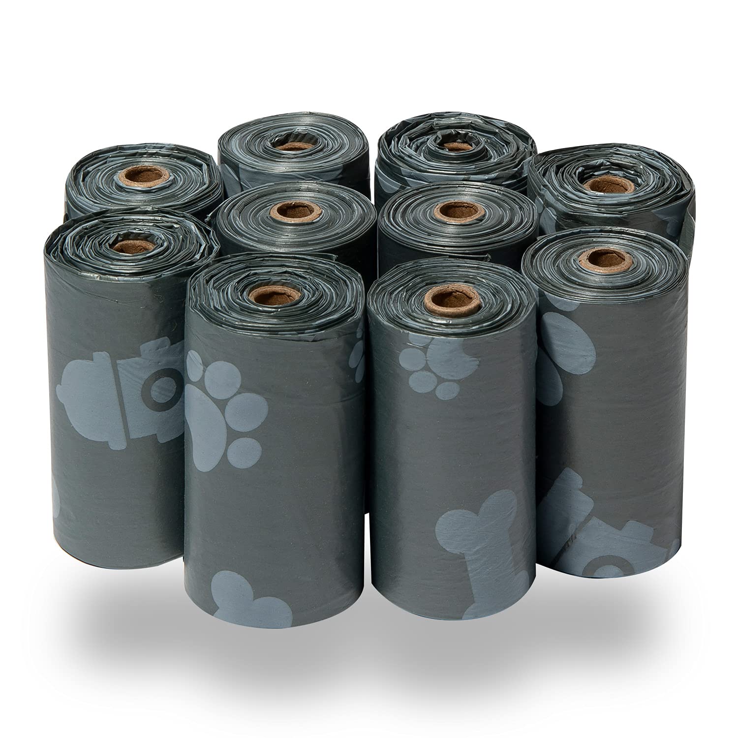 Best Pet Supplies Dog Poop Bags (150 Bags) for Waste Refuse Cleanup, Doggy Roll Replacements for Outdoor Puppy Walking and Travel, Leak Proof and Tear Resistant, Thick Plastic - Assorted Colors
