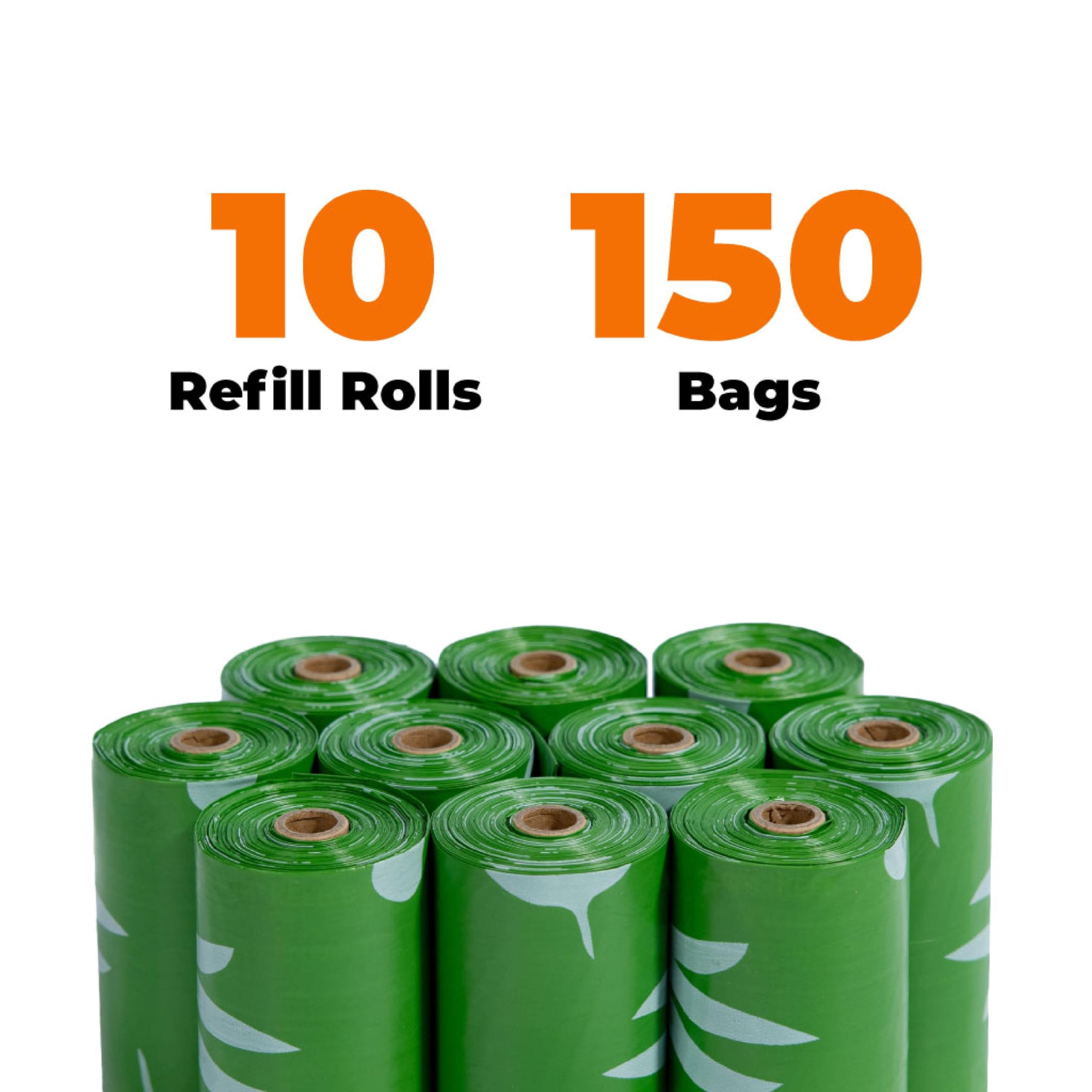 Best Pet Supplies Dog Poop Bags (150 Bags) for Waste Refuse Cleanup, Doggy Roll Replacements for Outdoor Puppy Walking and Travel, Leak Proof and Tear Resistant, Thick Plastic - Assorted Colors