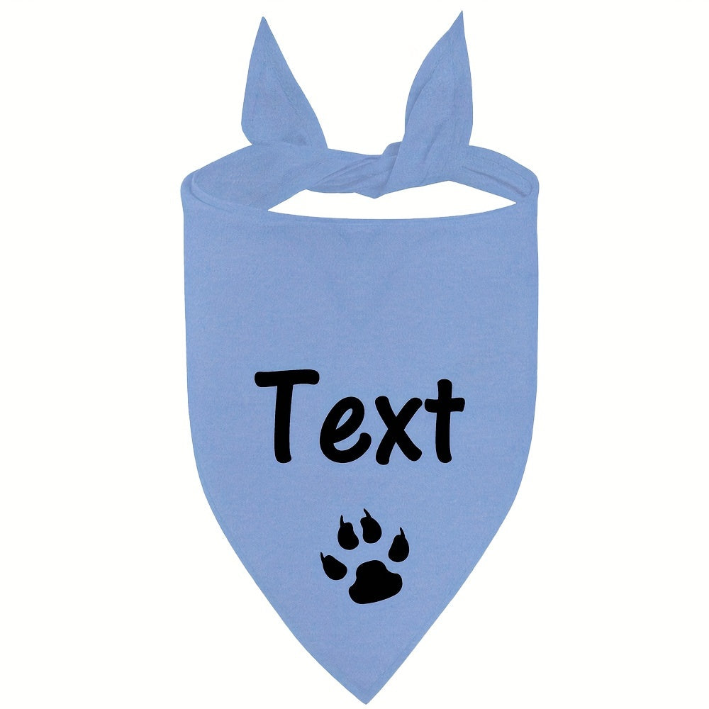 12 Colors Personalized Dog Scarf - Custom Triangle Pet Bib Towel with Paw Pattern, Adjustable Cat Accessories