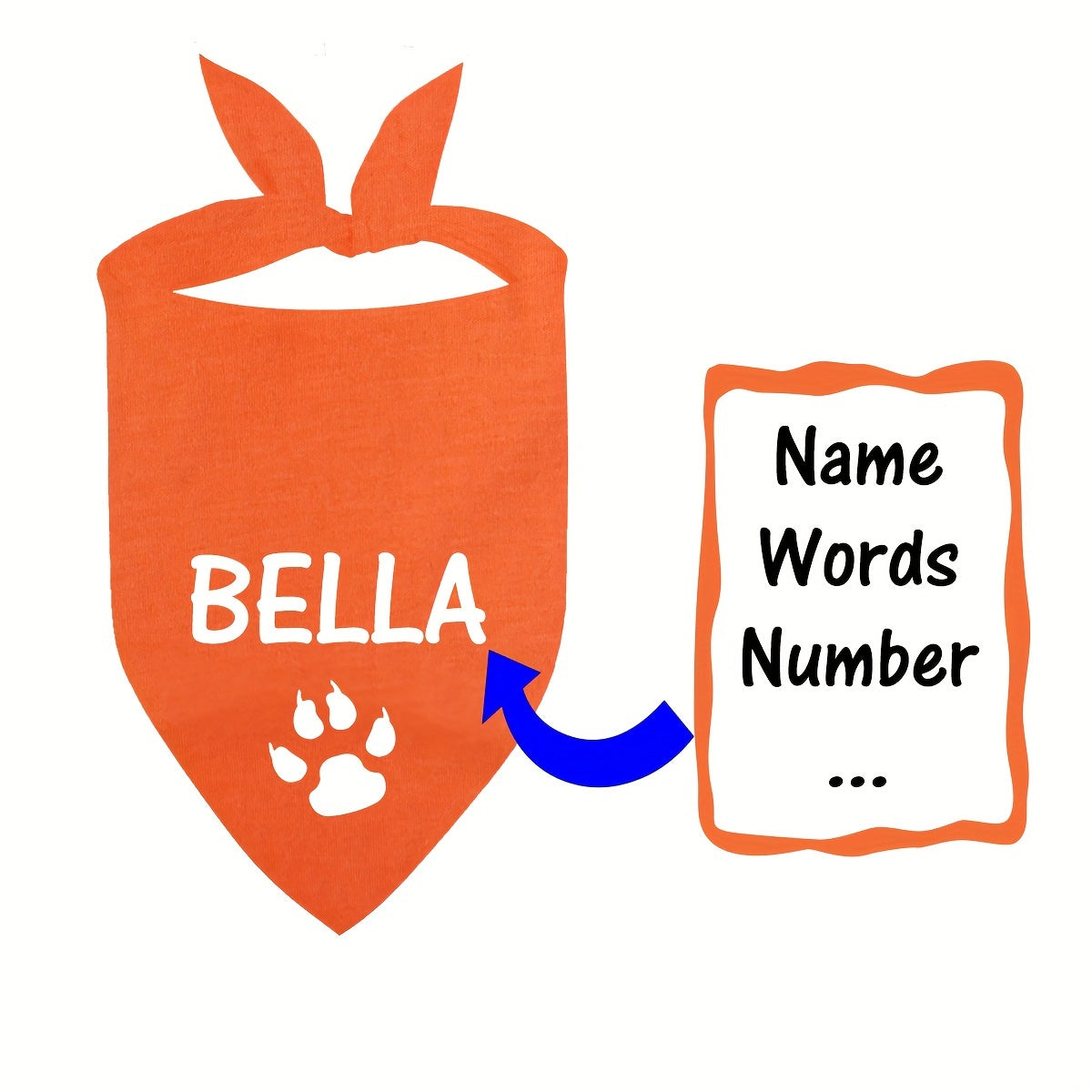 12 Colors Personalized Dog Scarf - Custom Triangle Pet Bib Towel with Paw Pattern, Adjustable Cat Accessories