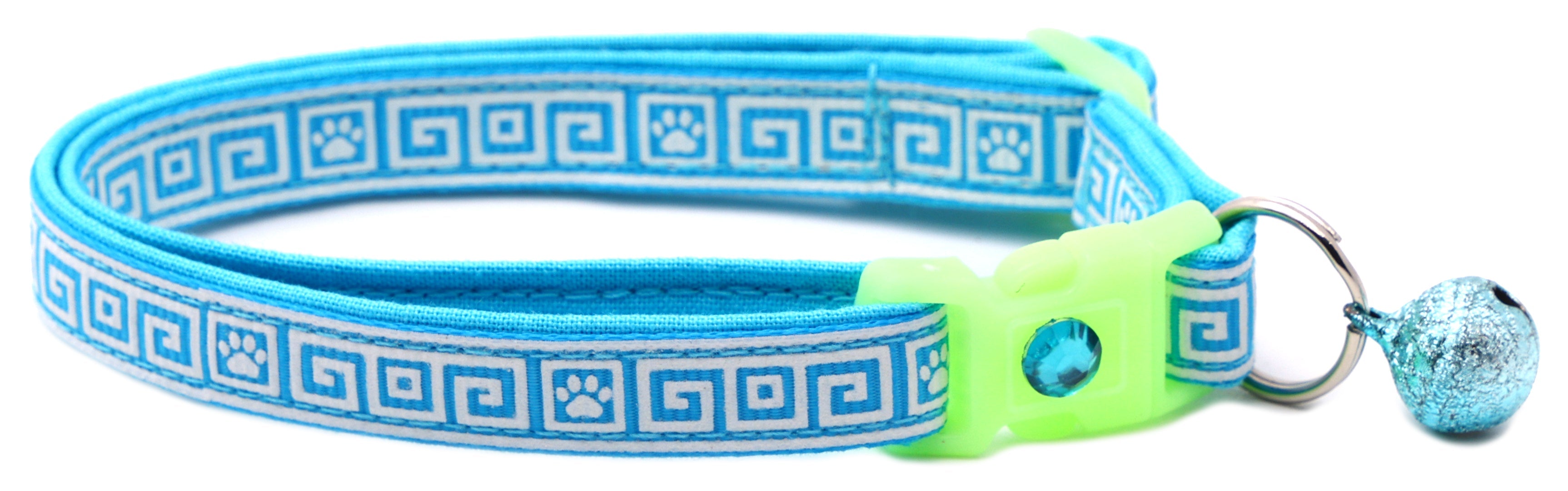 Greek Key Breakaway Cat Collar-7