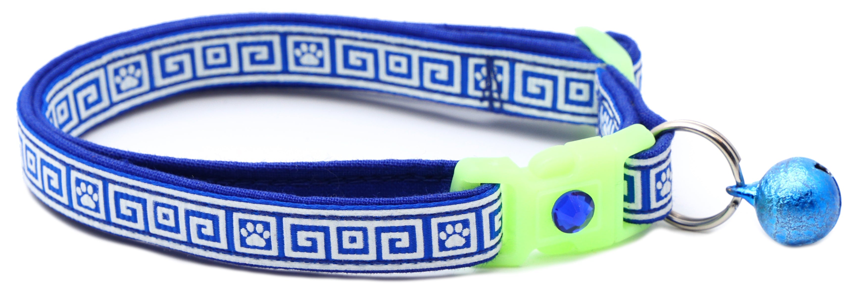 Greek Key Breakaway Cat Collar-6