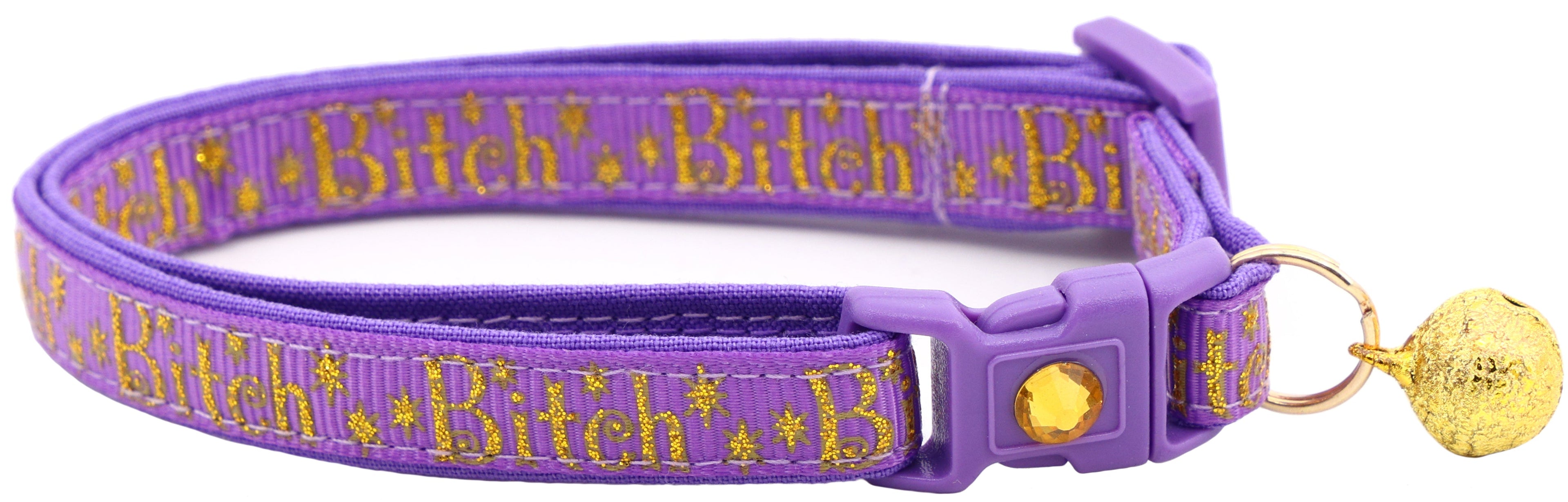 Gold Bitch Breakaway Cat Collar-1