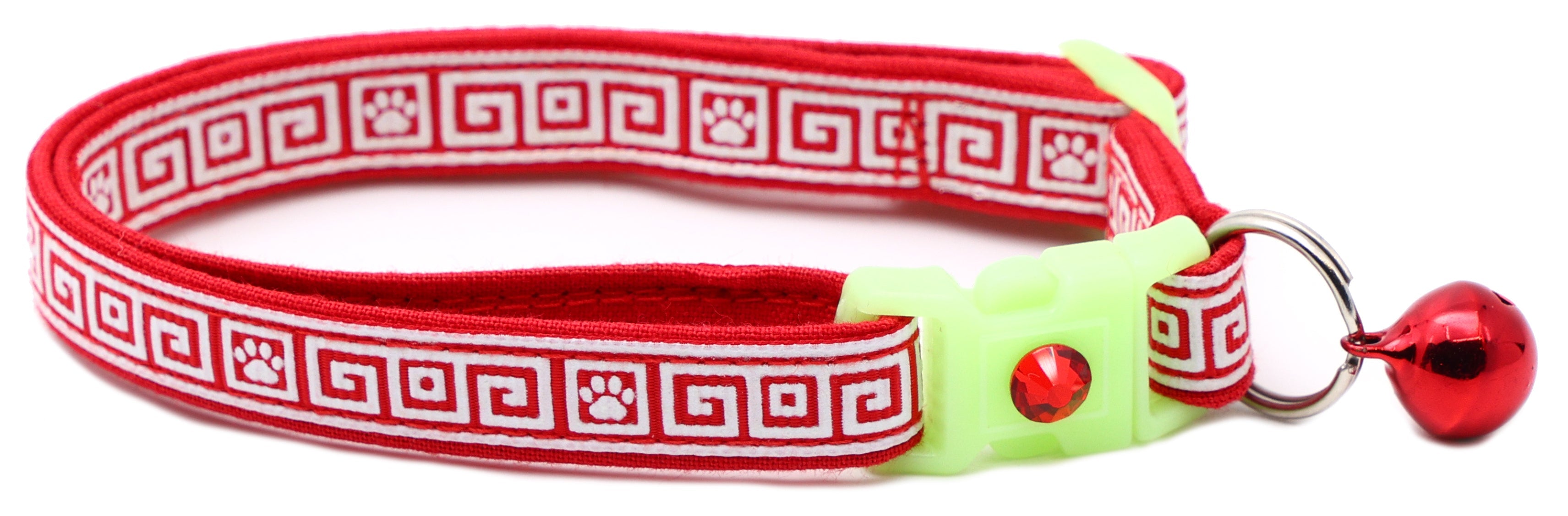 Greek Key Breakaway Cat Collar-5