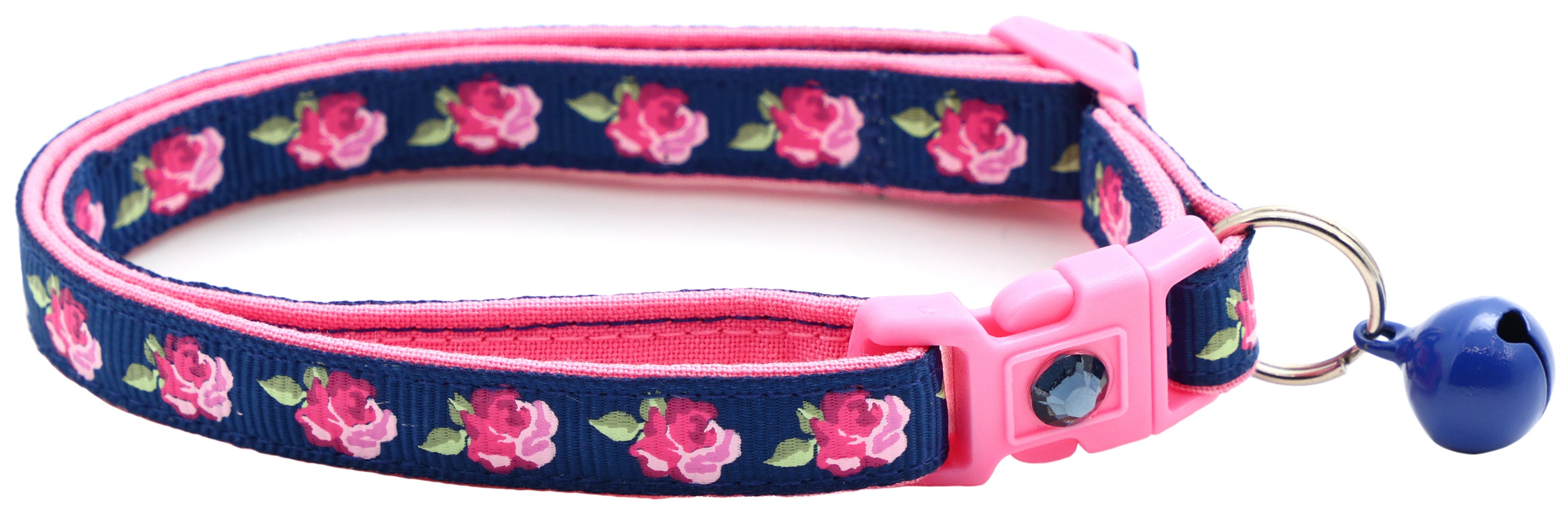 Pink Tea Party Roses Breakaway Cat Collar-10
