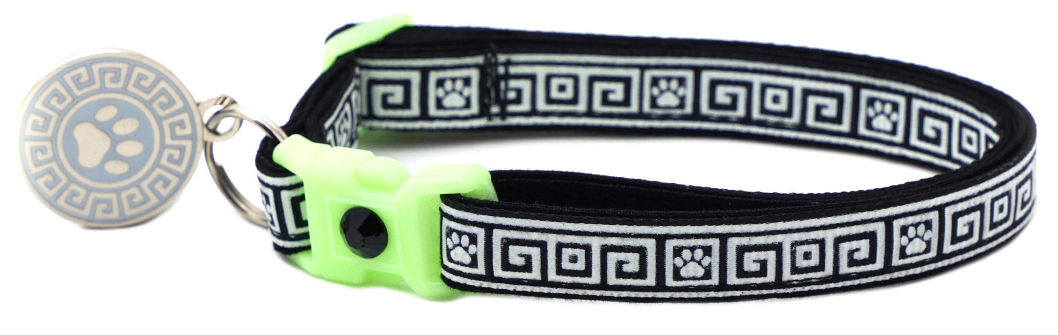 Greek Key Breakaway Cat Collar-20