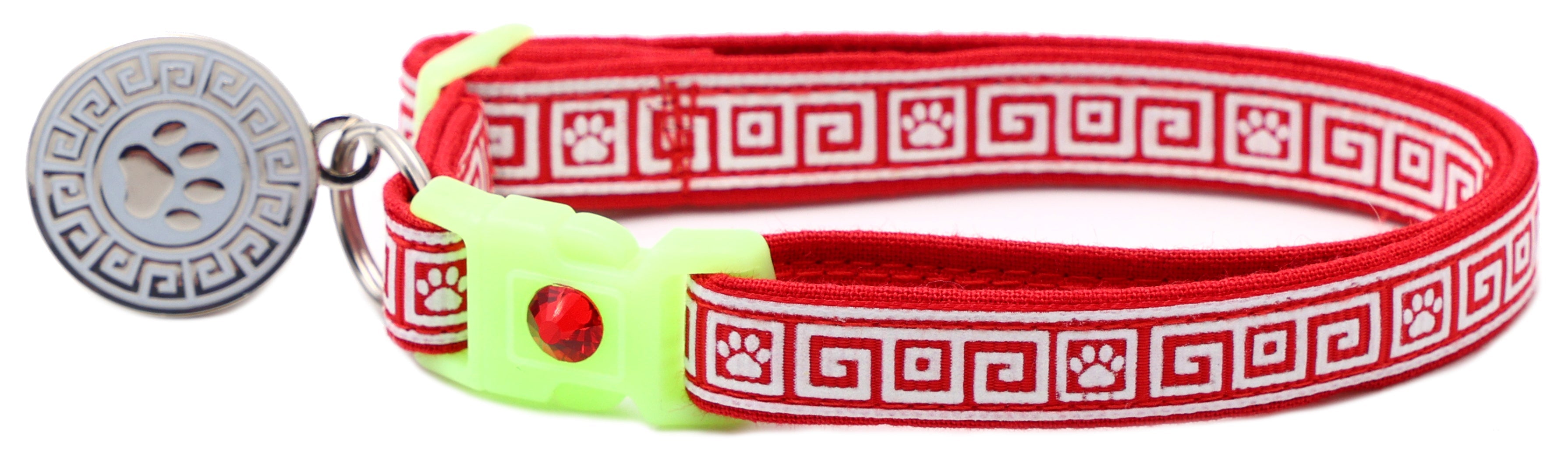 Greek Key Breakaway Cat Collar-16