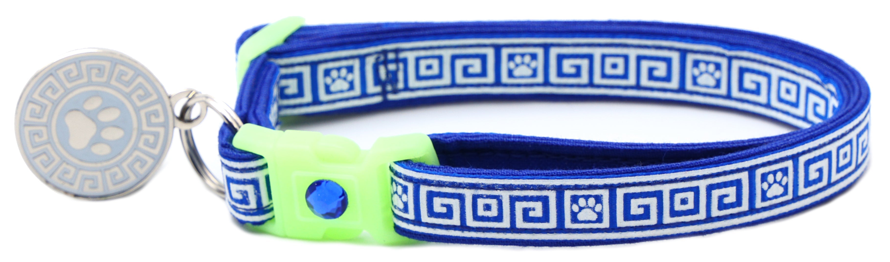 Greek Key Breakaway Cat Collar-17