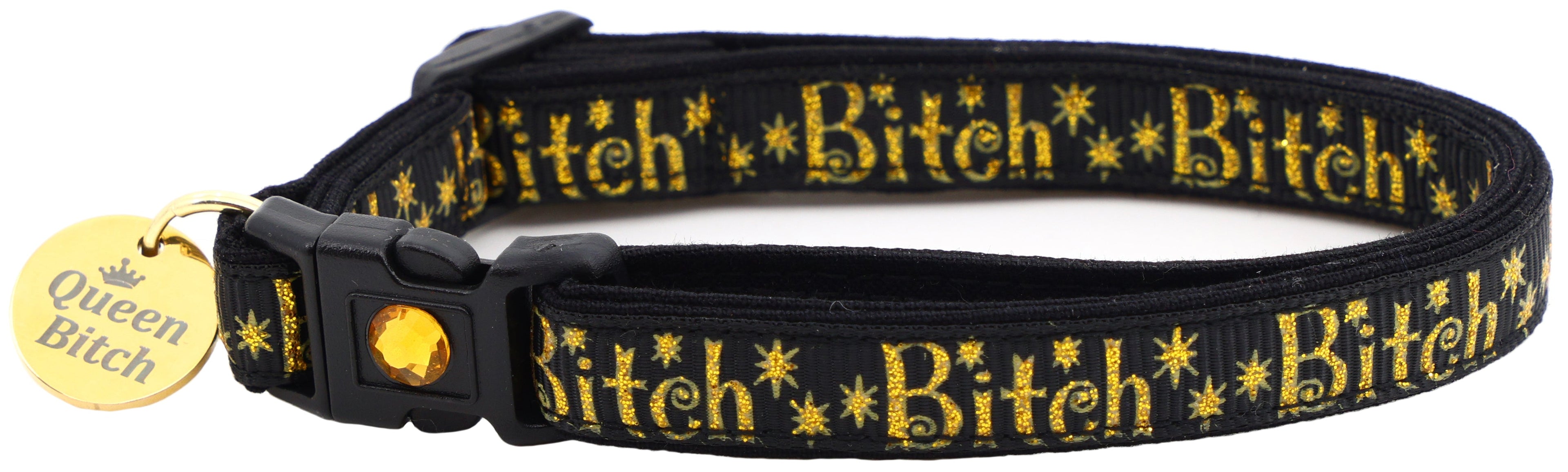 Gold Bitch Breakaway Cat Collar-14