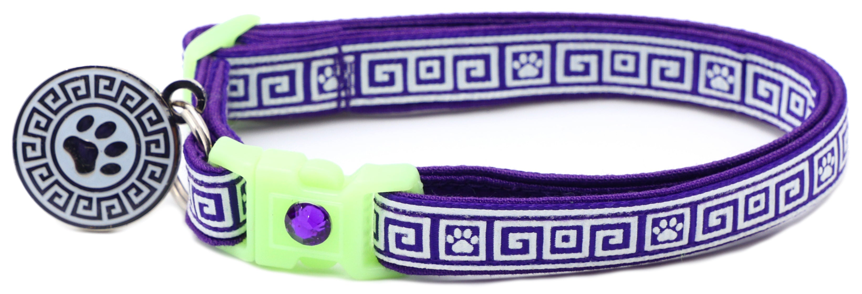 Greek Key Breakaway Cat Collar-19