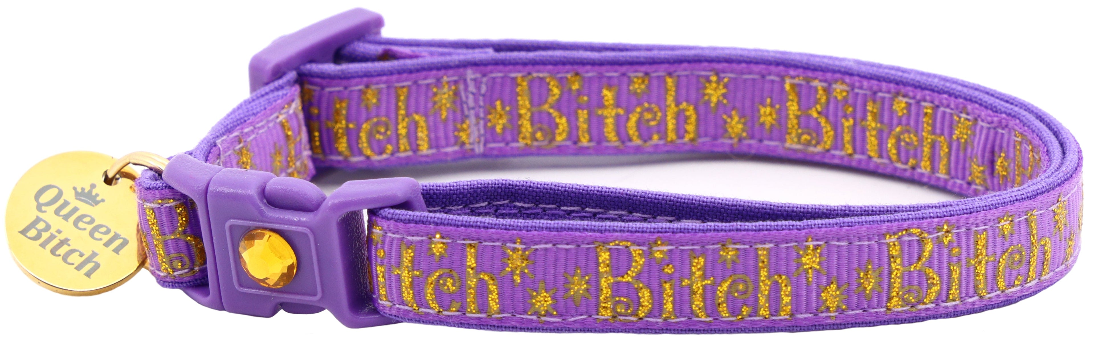 Gold Bitch Breakaway Cat Collar-2