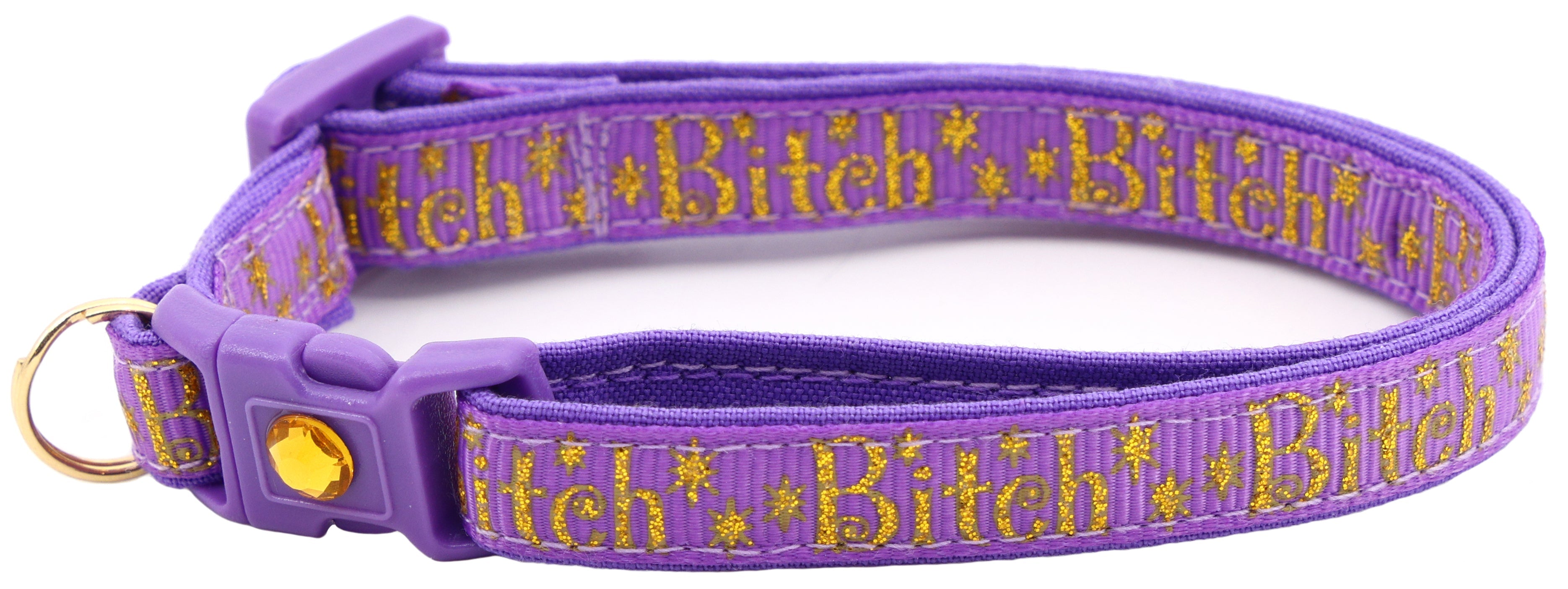 Gold Bitch Breakaway Cat Collar-3