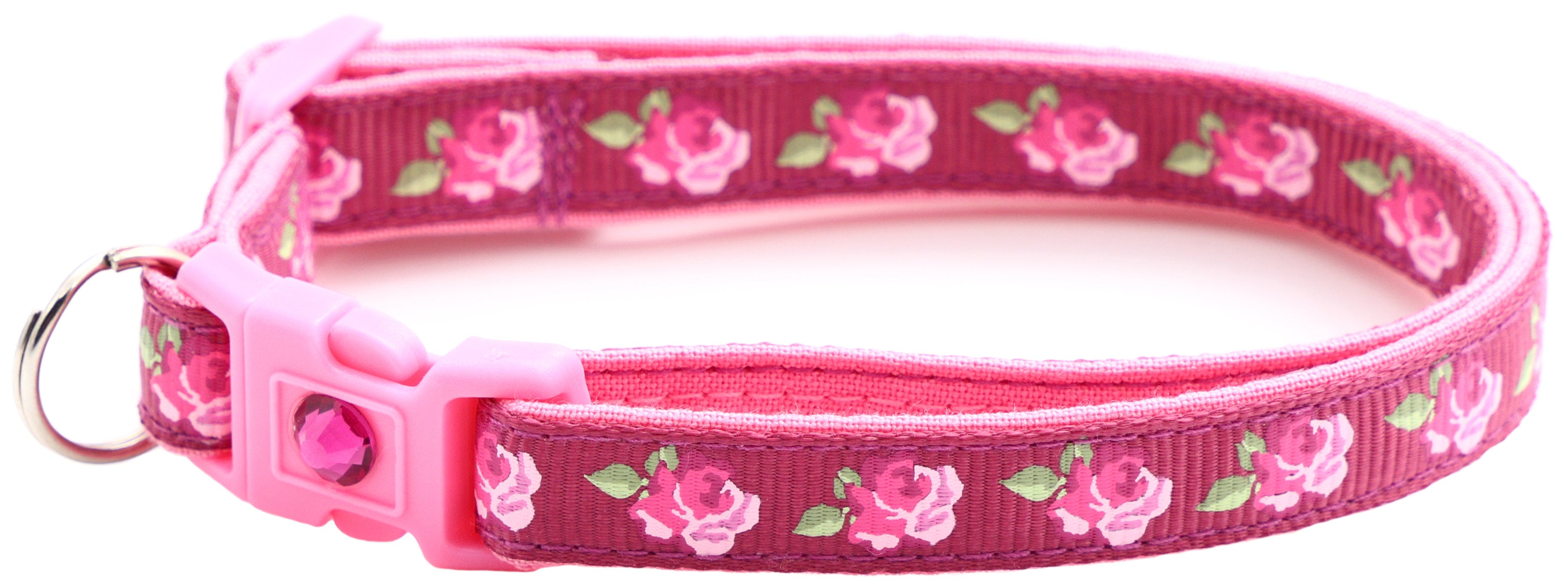 Pink Tea Party Roses Breakaway Cat Collar-32
