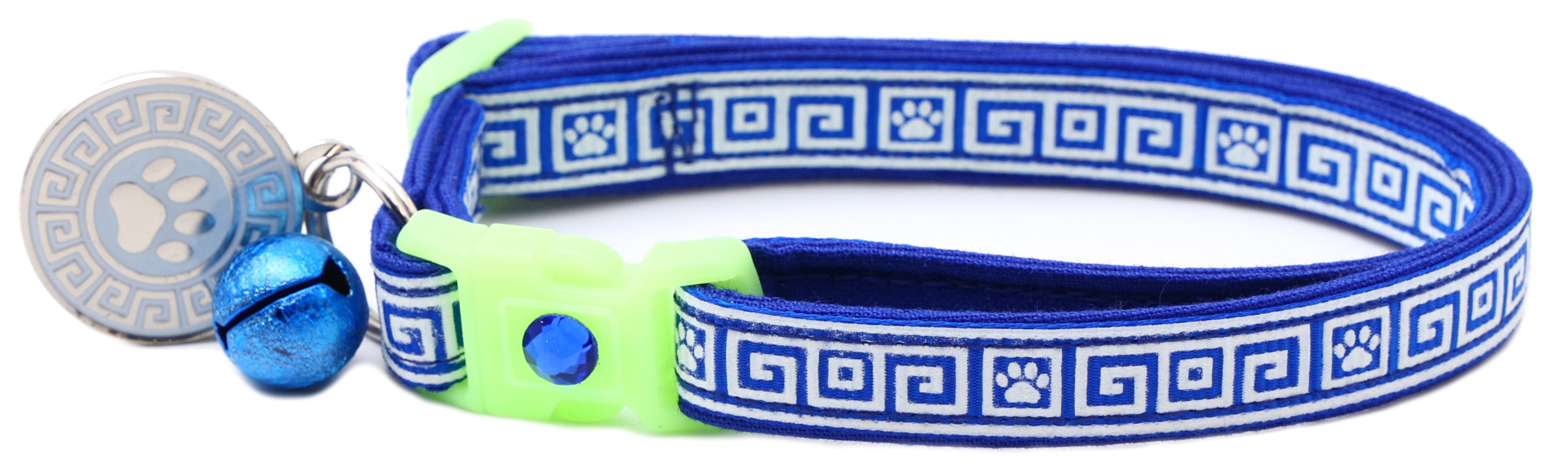 Greek Key Breakaway Cat Collar-29