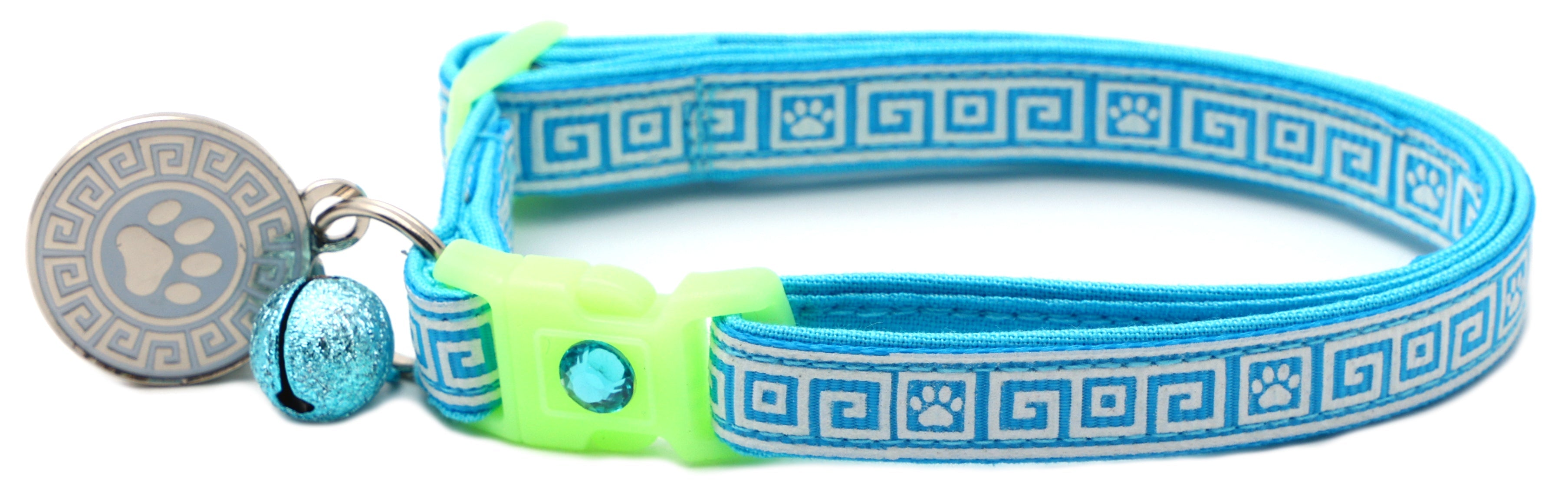 Greek Key Breakaway Cat Collar-30