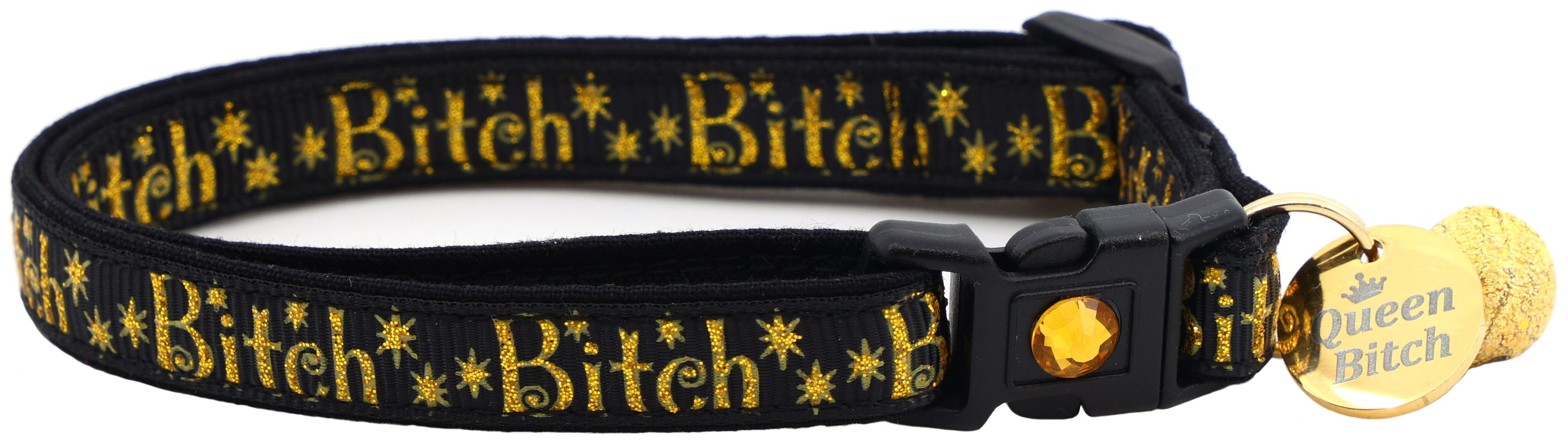 Gold Bitch Breakaway Cat Collar-19