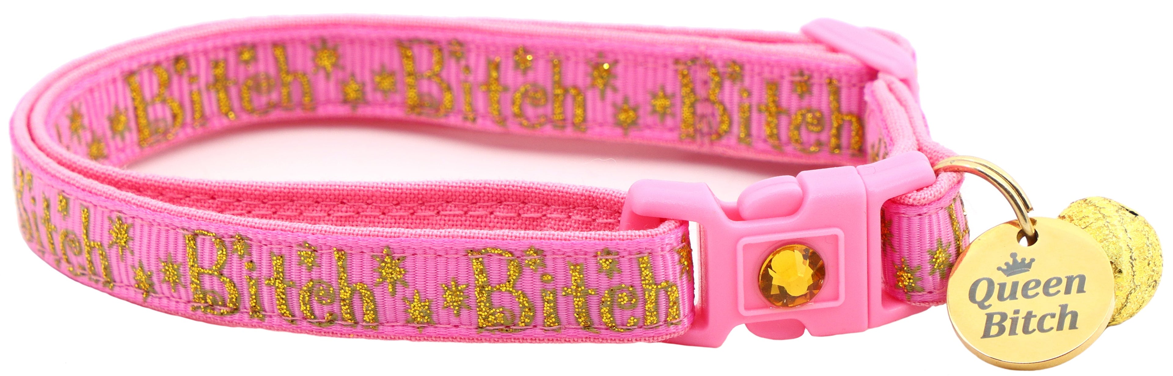 Gold Bitch Breakaway Cat Collar-18