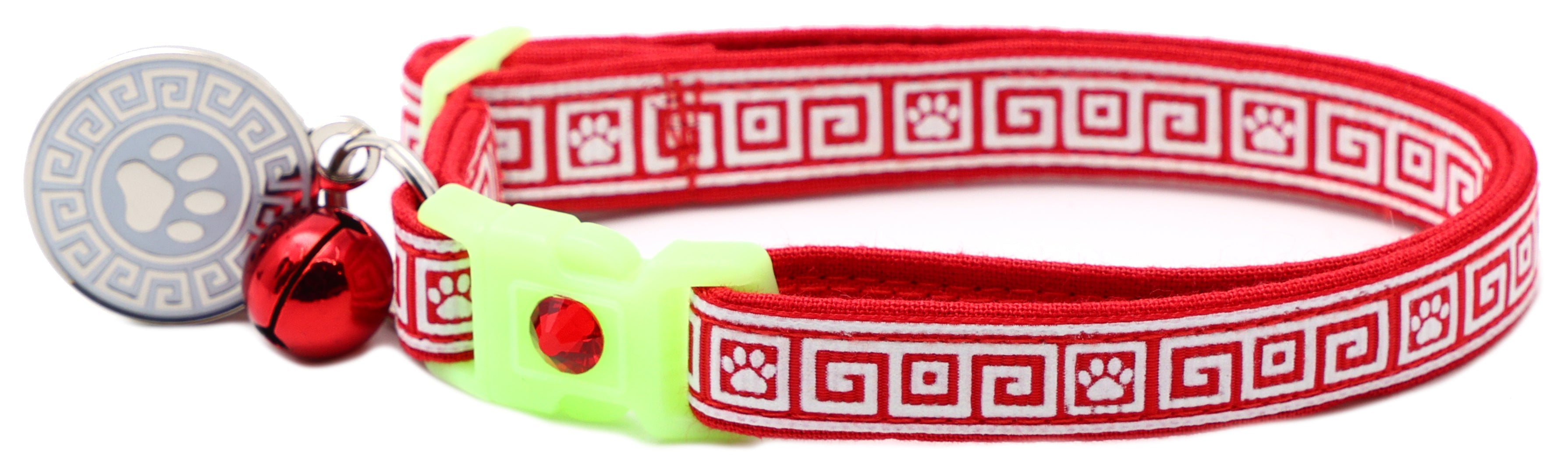 Greek Key Breakaway Cat Collar-28