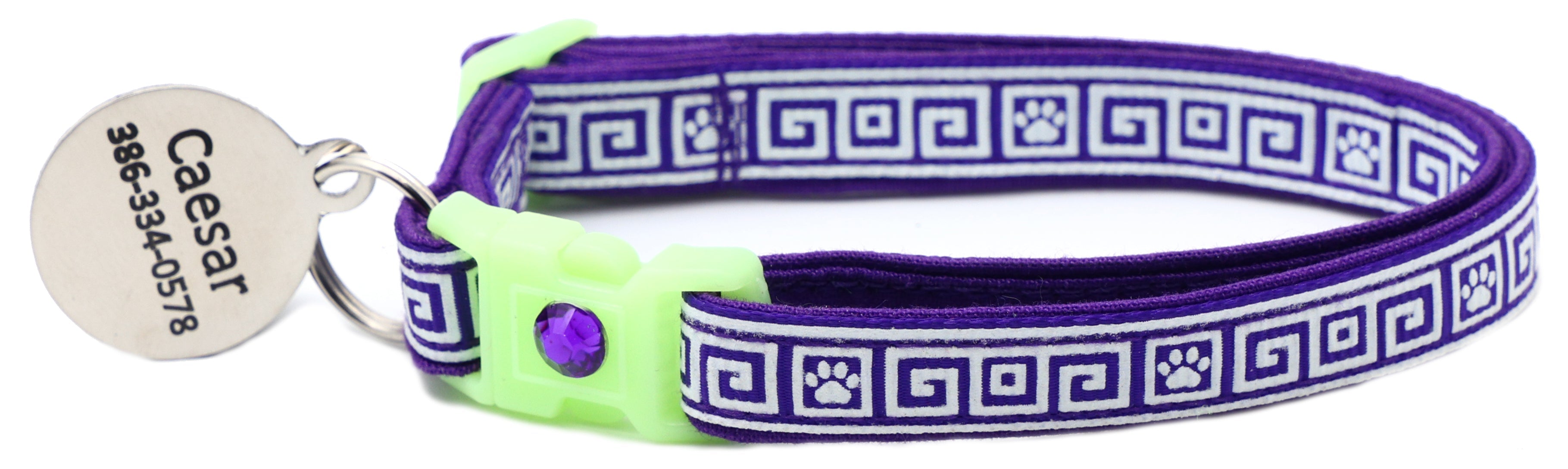 Greek Key Breakaway Cat Collar-43