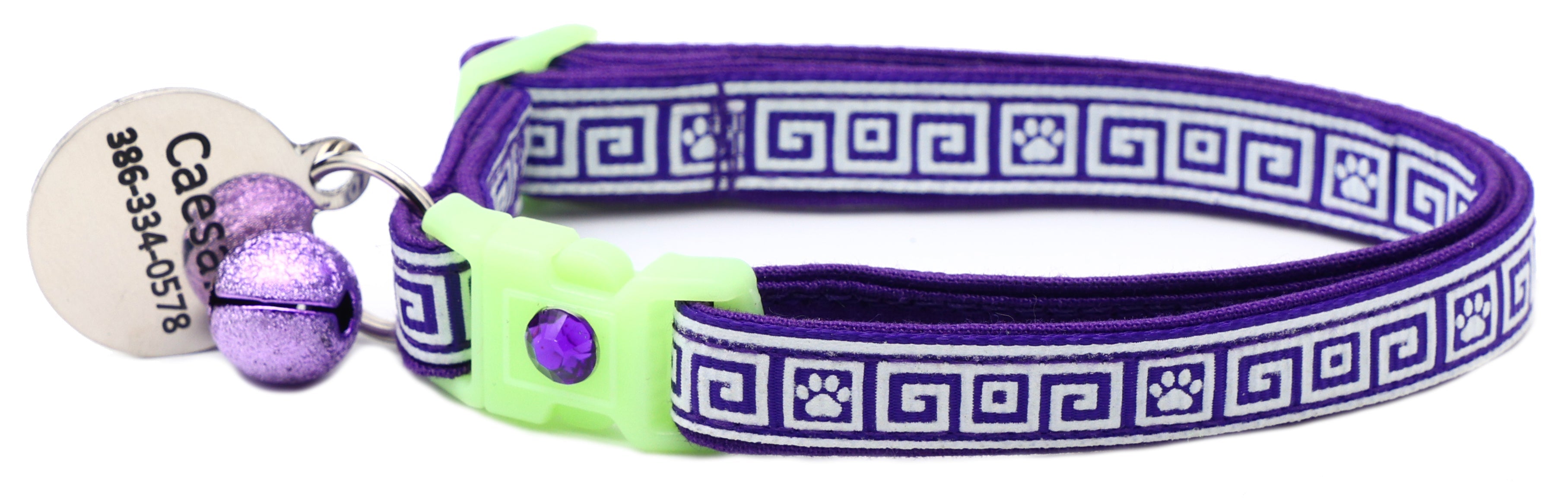 Greek Key Breakaway Cat Collar-49