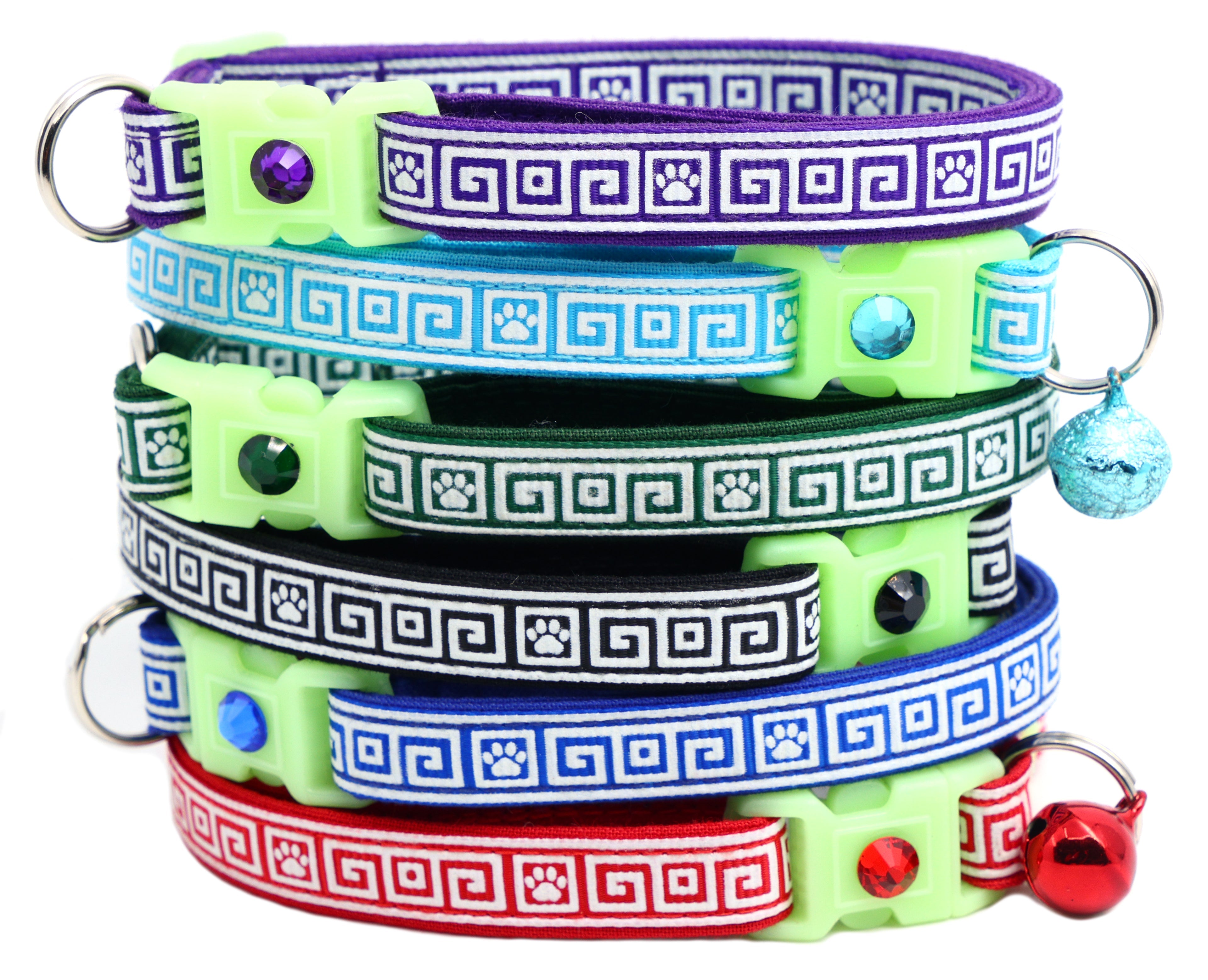 Greek Key Breakaway Cat Collar-0