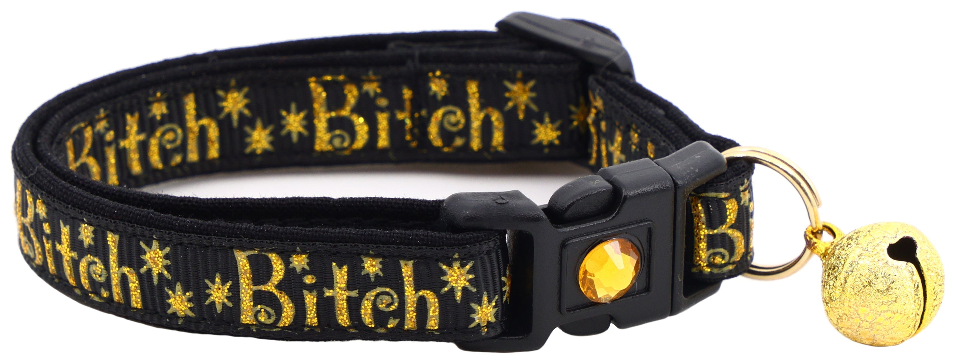 Gold Bitch Breakaway Cat Collar-7