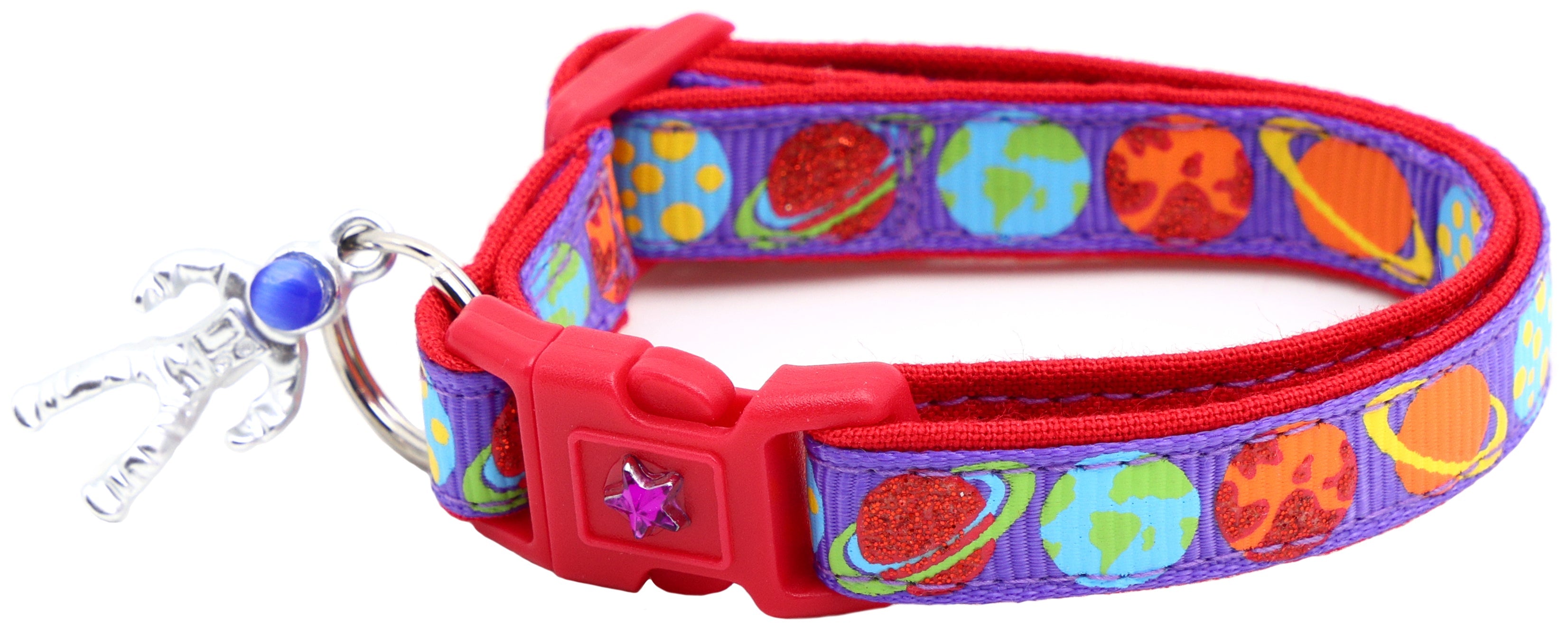 Planets on Purple Cat Collar-2
