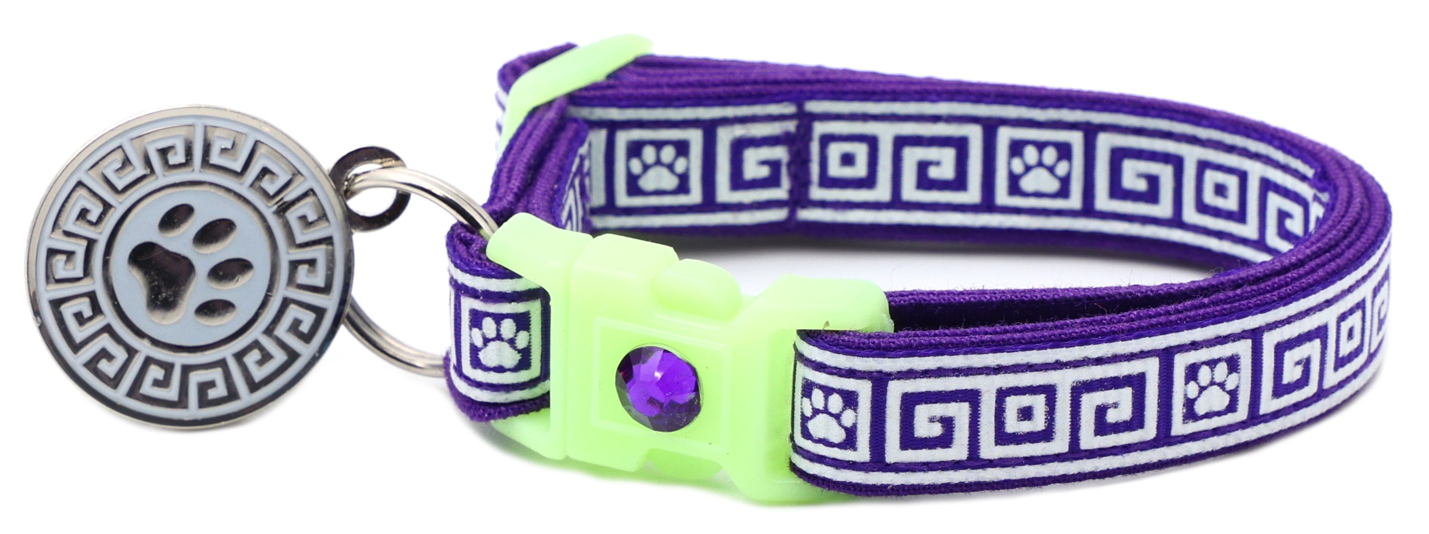 Greek Key Breakaway Cat Collar-25