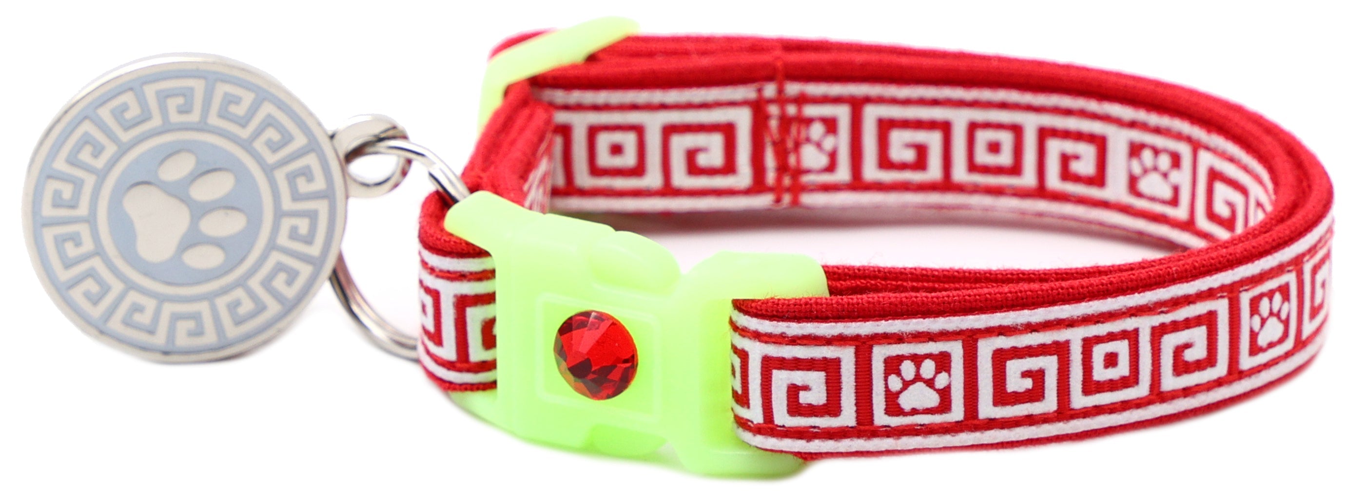Greek Key Breakaway Cat Collar-22