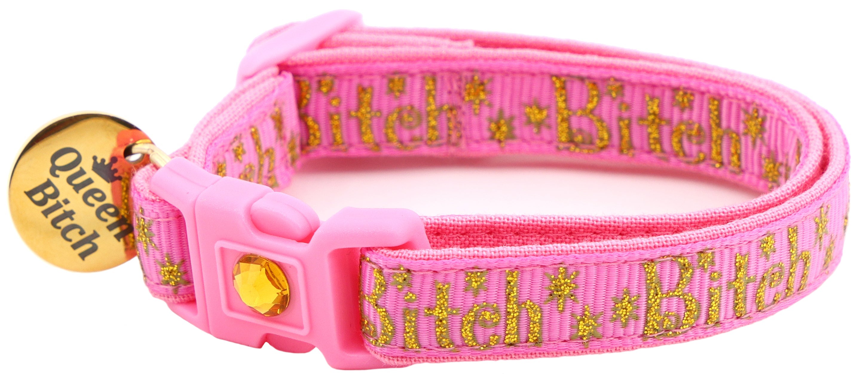 Gold Bitch Breakaway Cat Collar-11