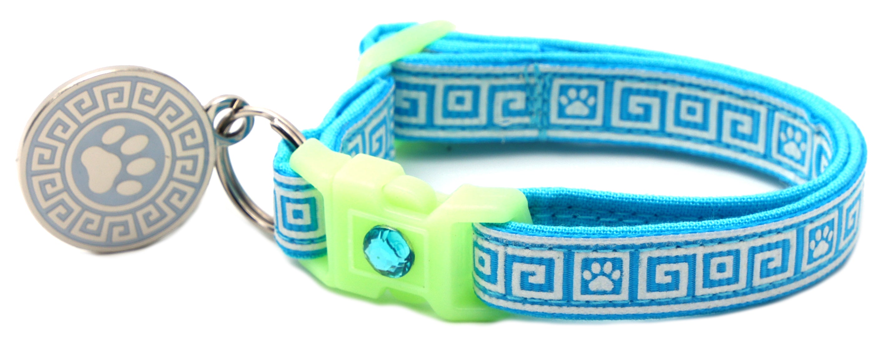 Greek Key Breakaway Cat Collar-24