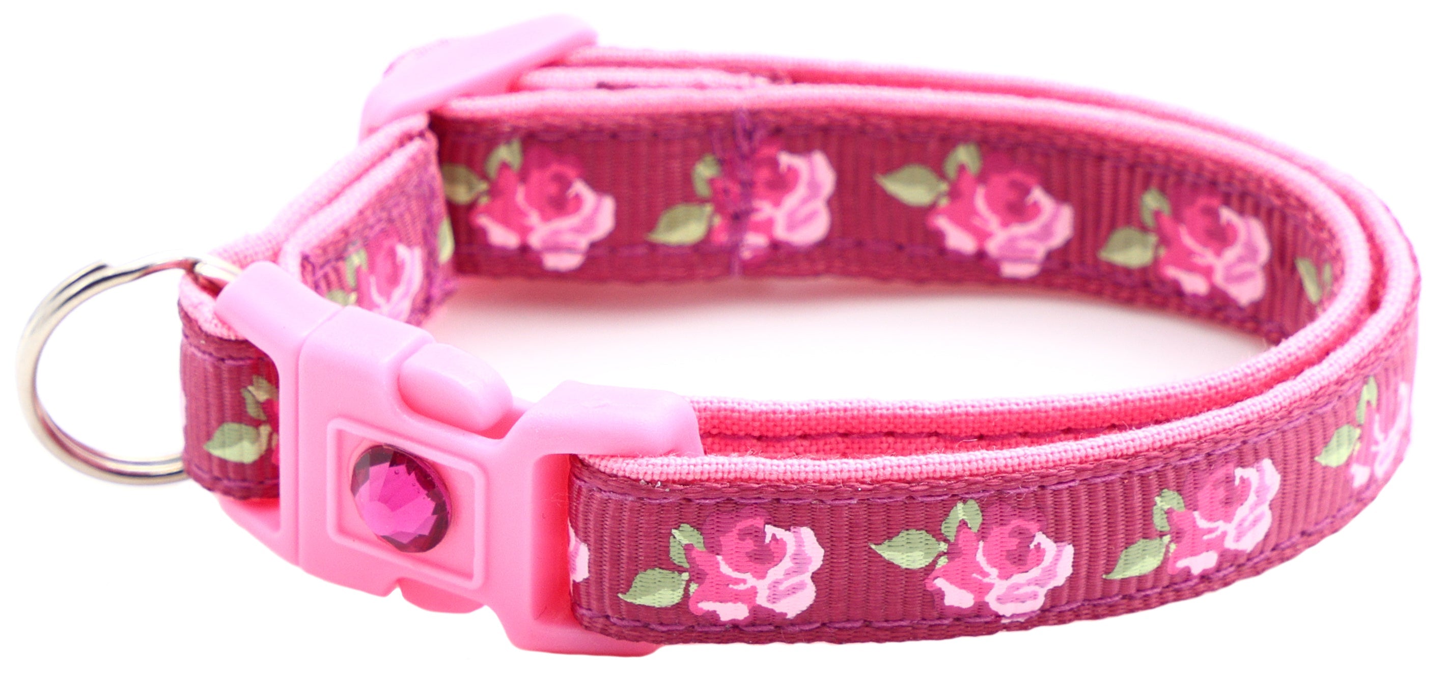 Pink Tea Party Roses Breakaway Cat Collar-29
