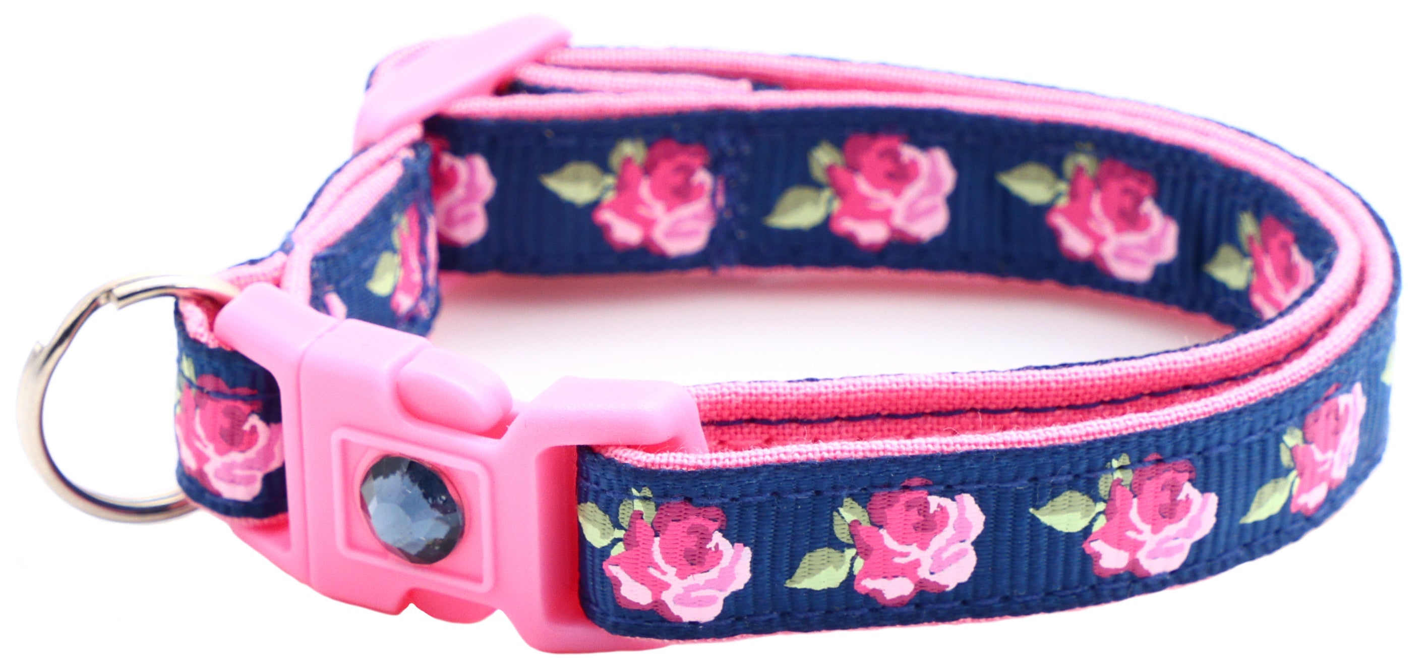 Pink Tea Party Roses Breakaway Cat Collar-28
